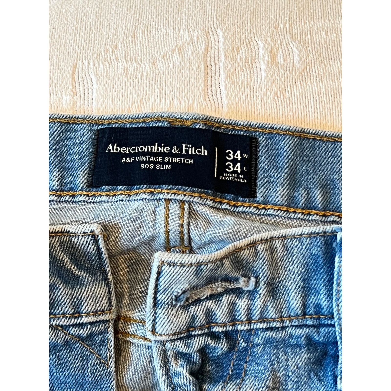 Abercrombie & Fitch Abercrombie & Fitch 90's Slim Blue Jeans Size US 34 / EU 50 - 3 Thumbnail