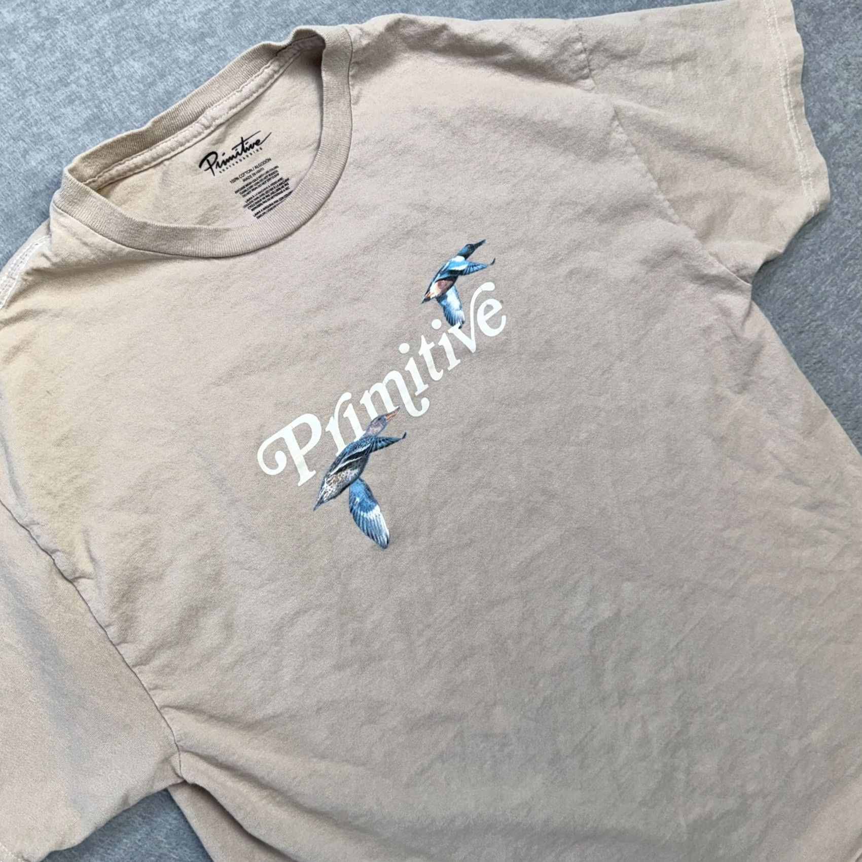Primitive Primitive Skateboarding Shirt Mens Medium Beige Graphic T-Shirt Ducks Gothic P Size US M / EU 48-50 / 2 - 2 Thumbnail