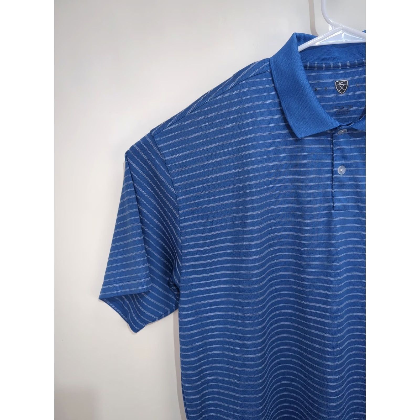 Nike NIKE GOLF Polo Shirt Short Sleeve Men XL Blue Striped Swoosh Golf Performance Moisture Wicking Breathable Embroidered Logo adidas? Size US XL / EU 56 / 4 - 5 Thumbnail