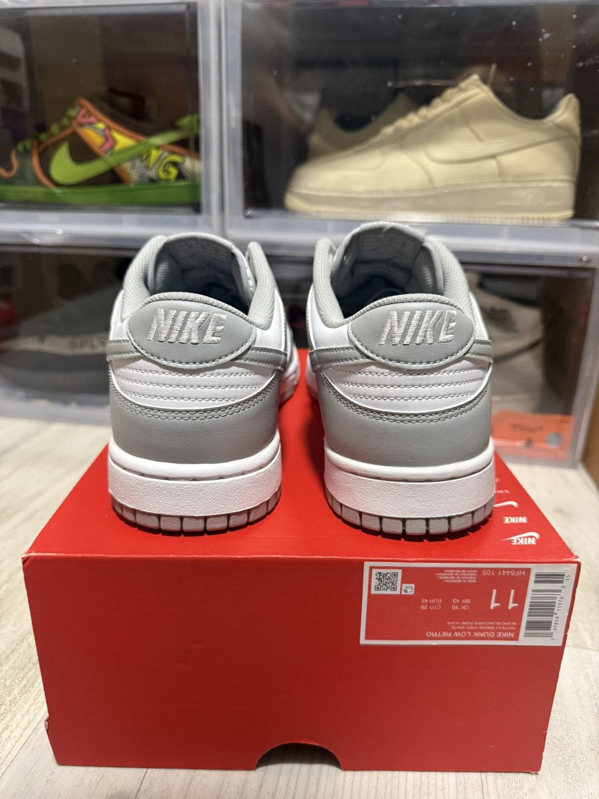 Nike Nike Dunk Low White Light Smoke Grey Size US 11 / EU 44 - 5 Thumbnail