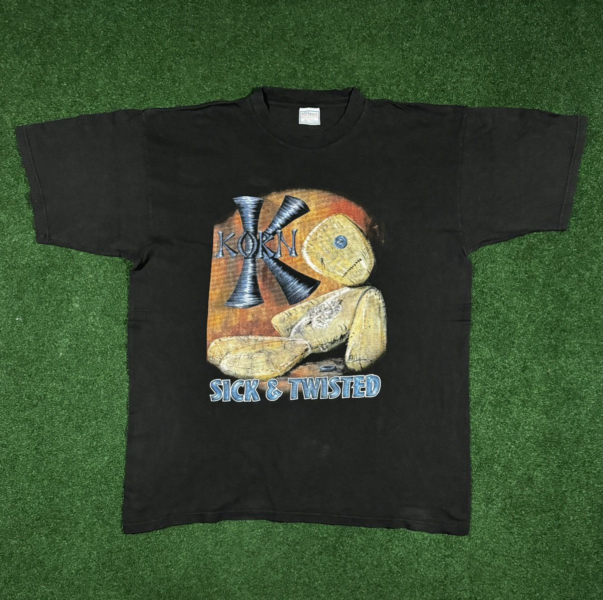 image of Band Tees x Vintage 2000 Korn Sick & Twisted Tour Band T-Shirt in Black, Men's (Size XL)