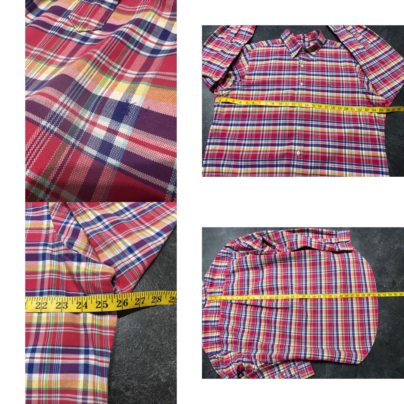 Ralph Lauren Ralph Lauren Plaid Dress Shirt Long Sleeve XL Red Yellow Blue Mens Size US XL / EU 56 / 4 - 8 Thumbnail