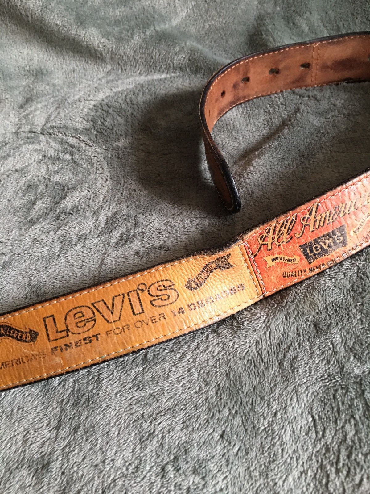 Levi's × Vintage LEVI’S Vintage Rare Leather Belt Size 85 cm 34 in Size 34 - 10 Thumbnail