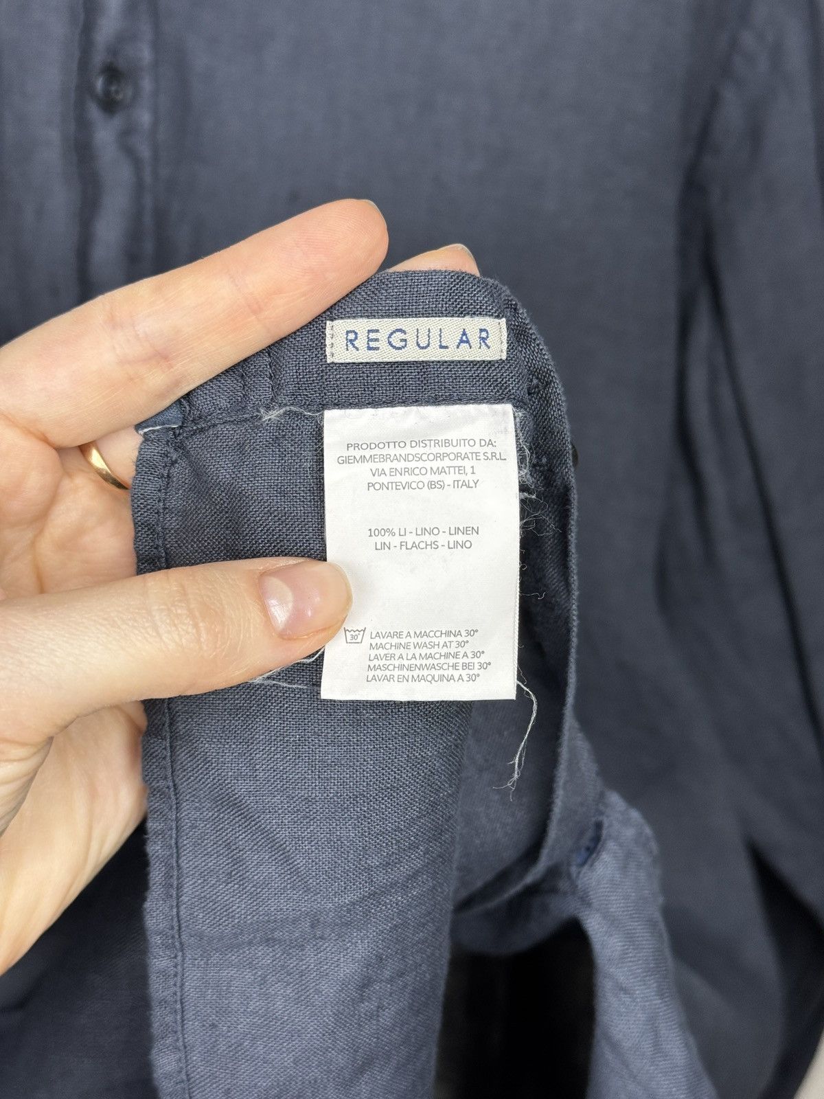 Tintoria Mattei Tintoria Mattei 954 Pure Linen Graphite Garment Dyed Shirt Size US XL / EU 56 / 4 - 10 Thumbnail
