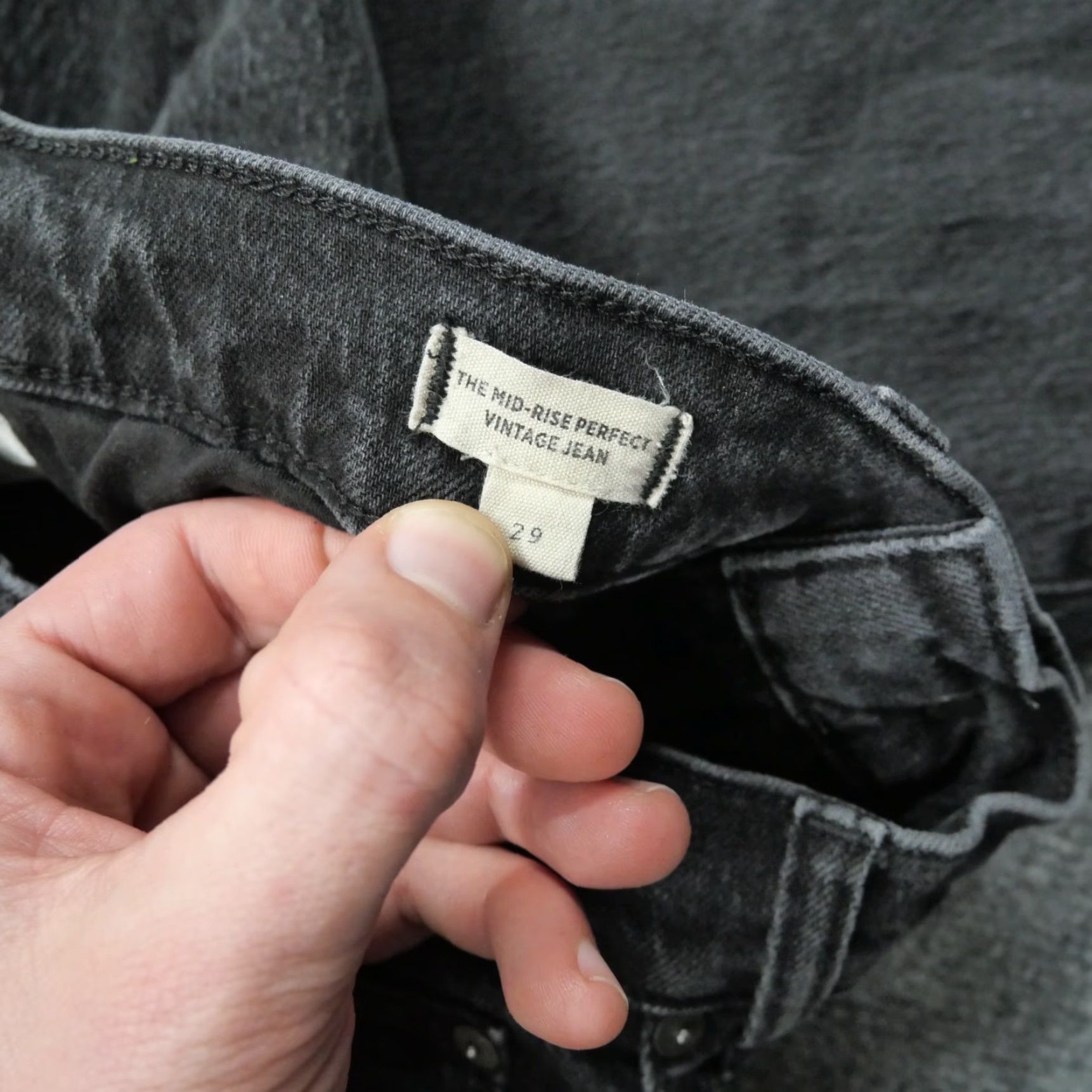 Madewell Madewell Jeans Womens 32 Black Mid Rise Vintage Tapered 5-Pocket Comfort Stretch Slim Jeans Mens? Size 24" / US 00 / IT 34 - 4 Thumbnail