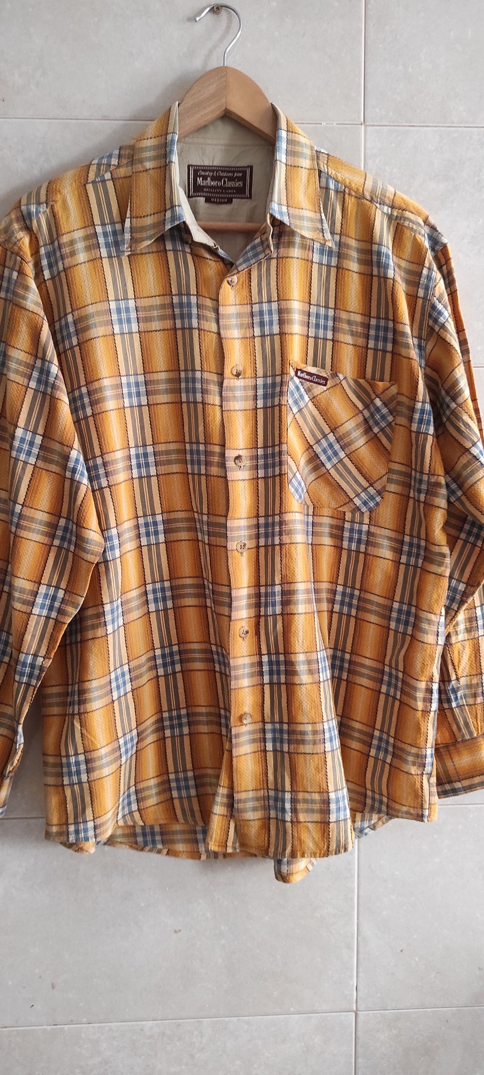 Marlboro × Marlboro Classics × Vintage Marlboro Classics Flannel Shirt 80s Heavy Textured Western Size US L / EU 52-54 / 3 - 6 Thumbnail