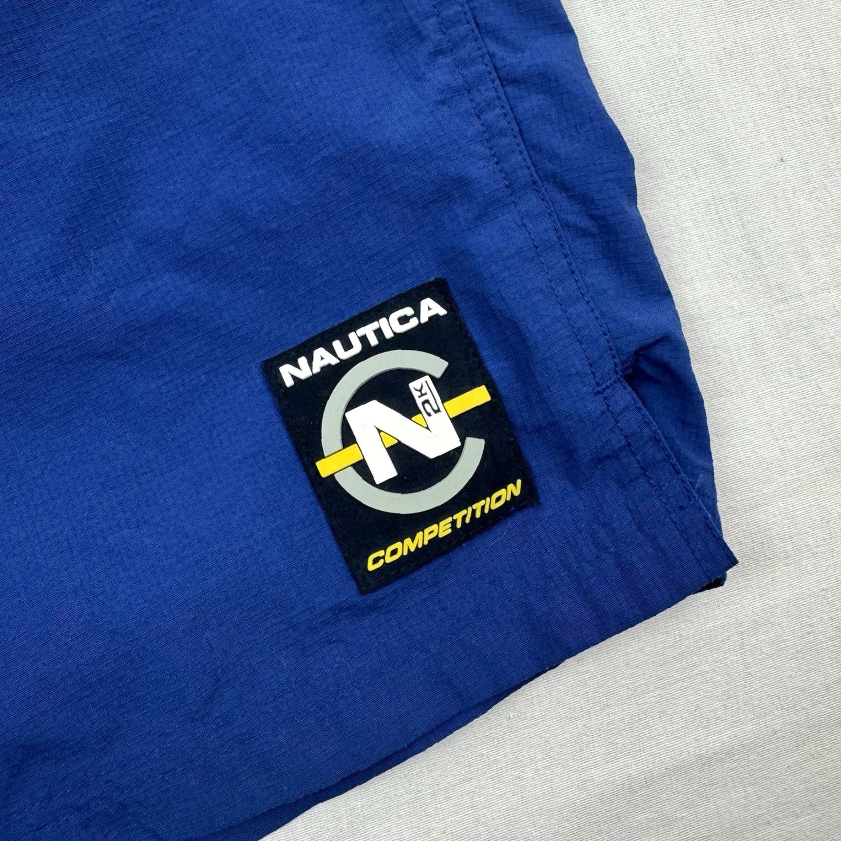 Nautica VINTAGE Nautica Competition Swim Trunks Adult M Striped Blue 90s Beach Mens Size US 31 - 2 Thumbnail