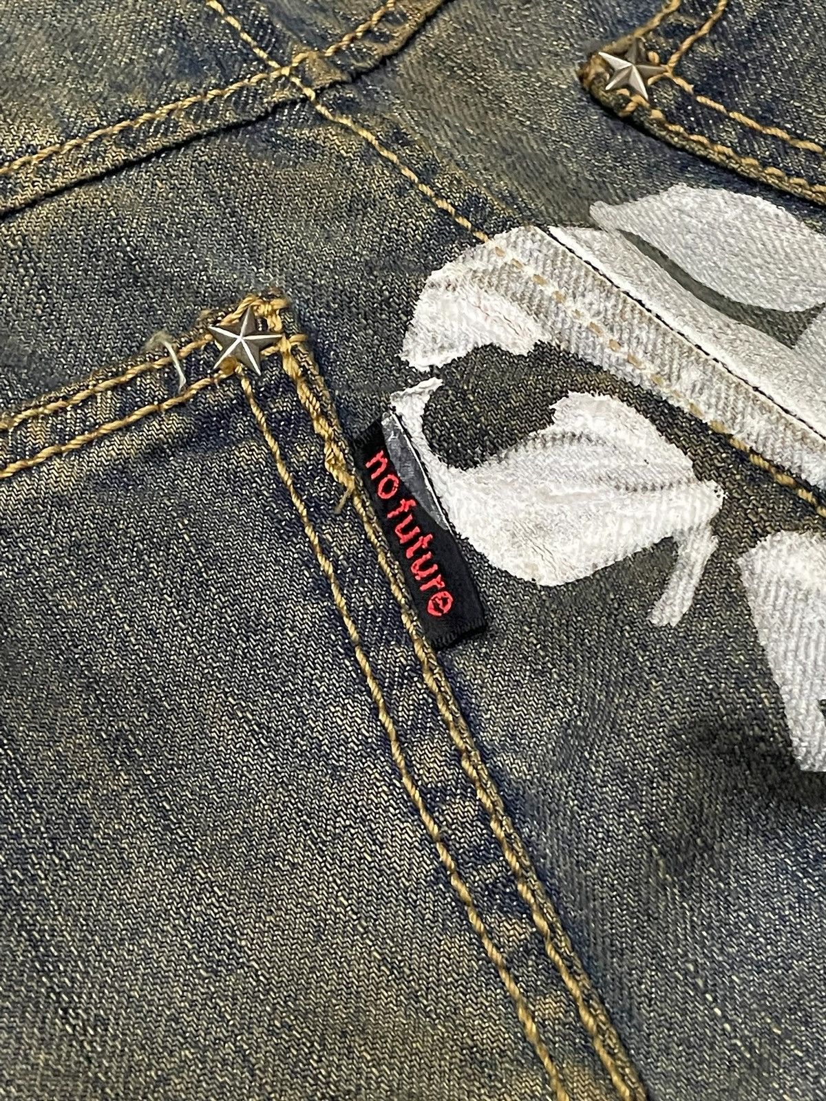 Hysteric Glamour × Japanese Brand × No Future No Future Japanese Punk Mud Wash Distressed Jeans Size US 29 - 23 Thumbnail