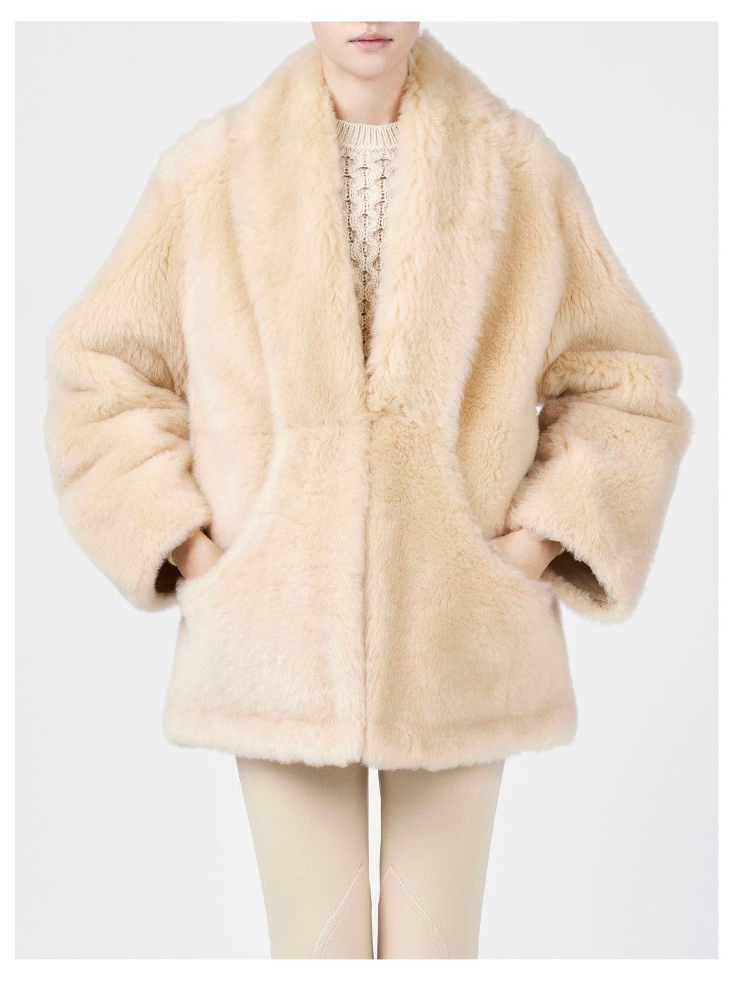 Loro Piana o1srvl11e0126 FAO3719 Light Cloud Shearling Jacket in Beige Size XS / US 0-2 / IT 36-38 - 1 Preview