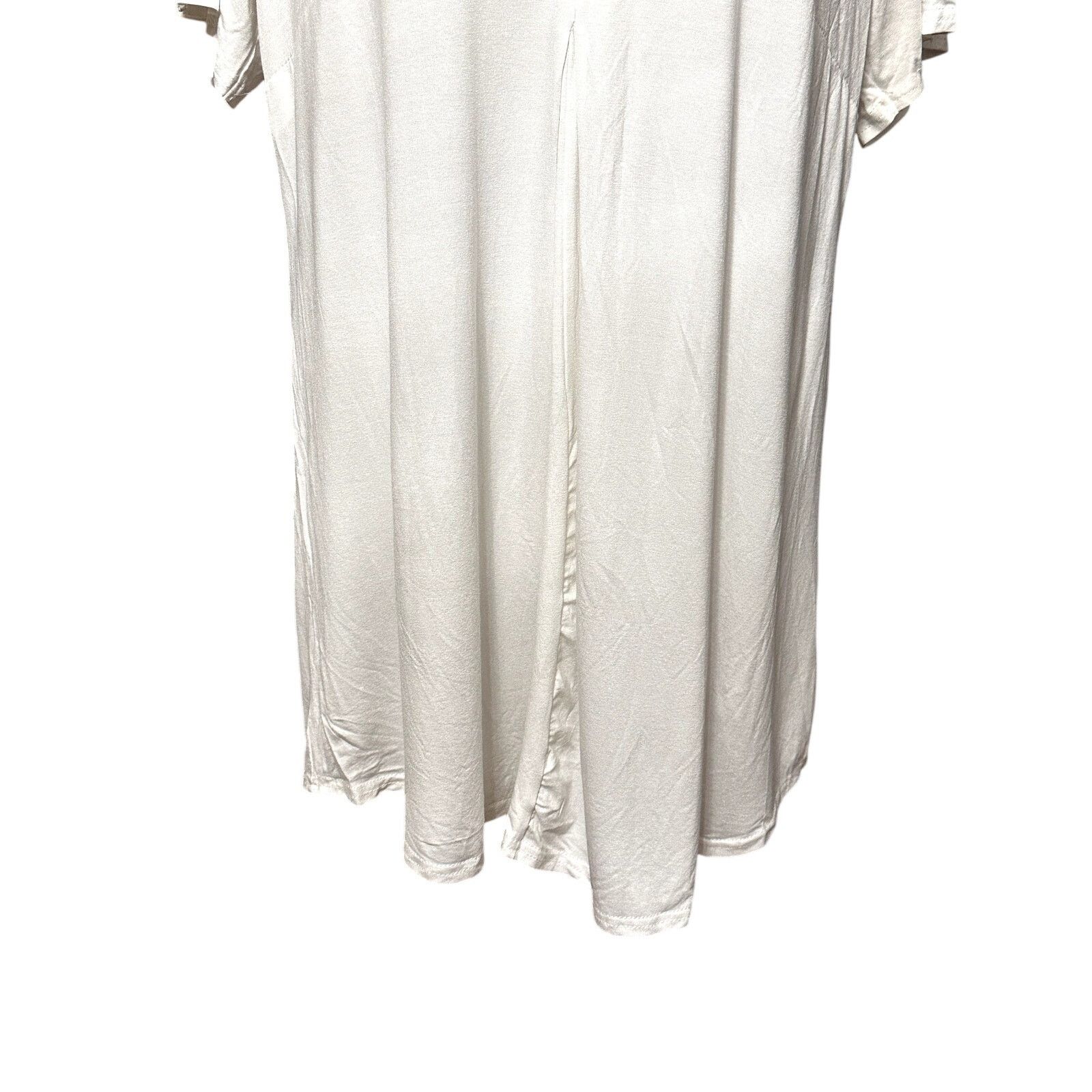 Avenue Avenue Short Sleeve Blouse Hi Low Split Back White 16 NWT Size XXL / US 16-18 / IT 52-54 - 4 Thumbnail