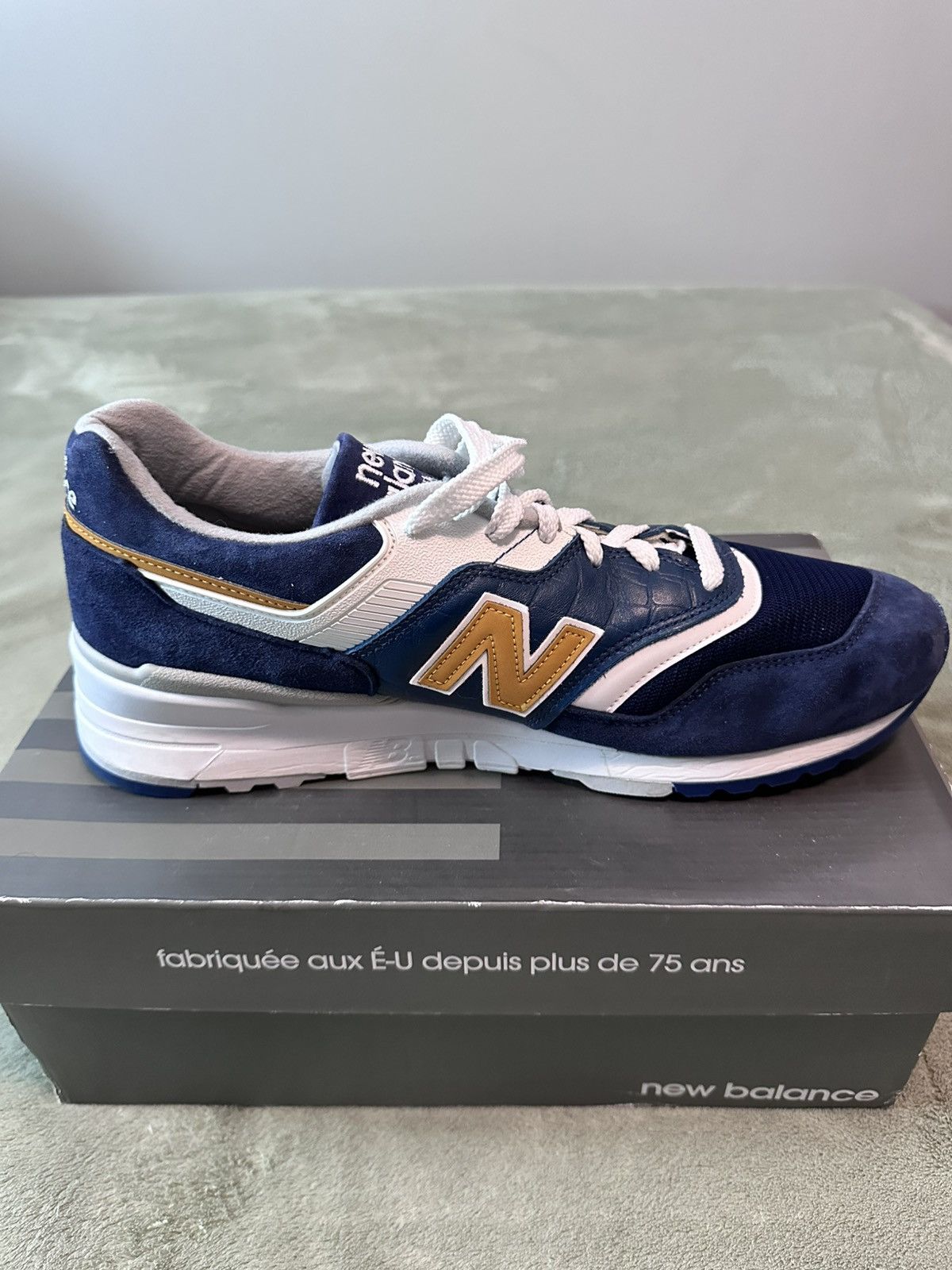 New Balance New Balance 997 Made in USA “Navy Mustard” Size US 12 / EU 45 - 3 Thumbnail