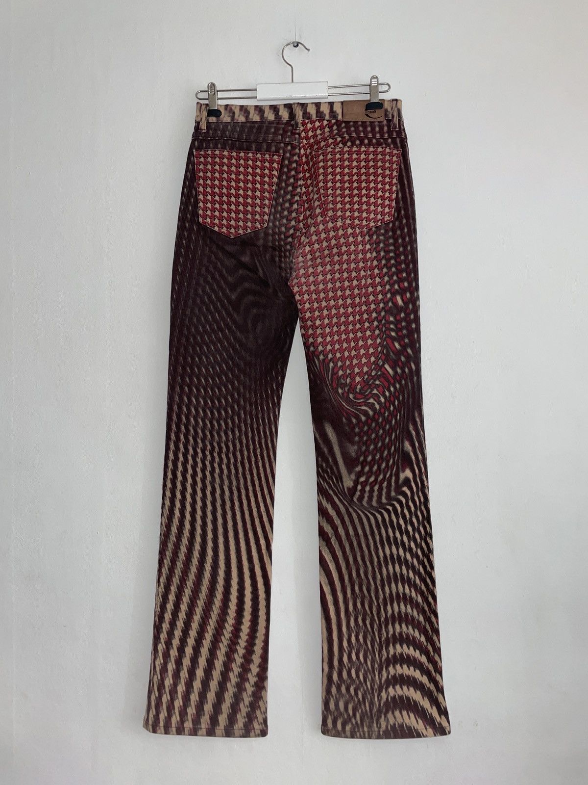 Just Cavalli × Roberto Cavalli × Vintage Just Cavalli 00’s Psychedelic Illusion Flared Pants Size 28" / US 6 / IT 42 - 2 Thumbnail