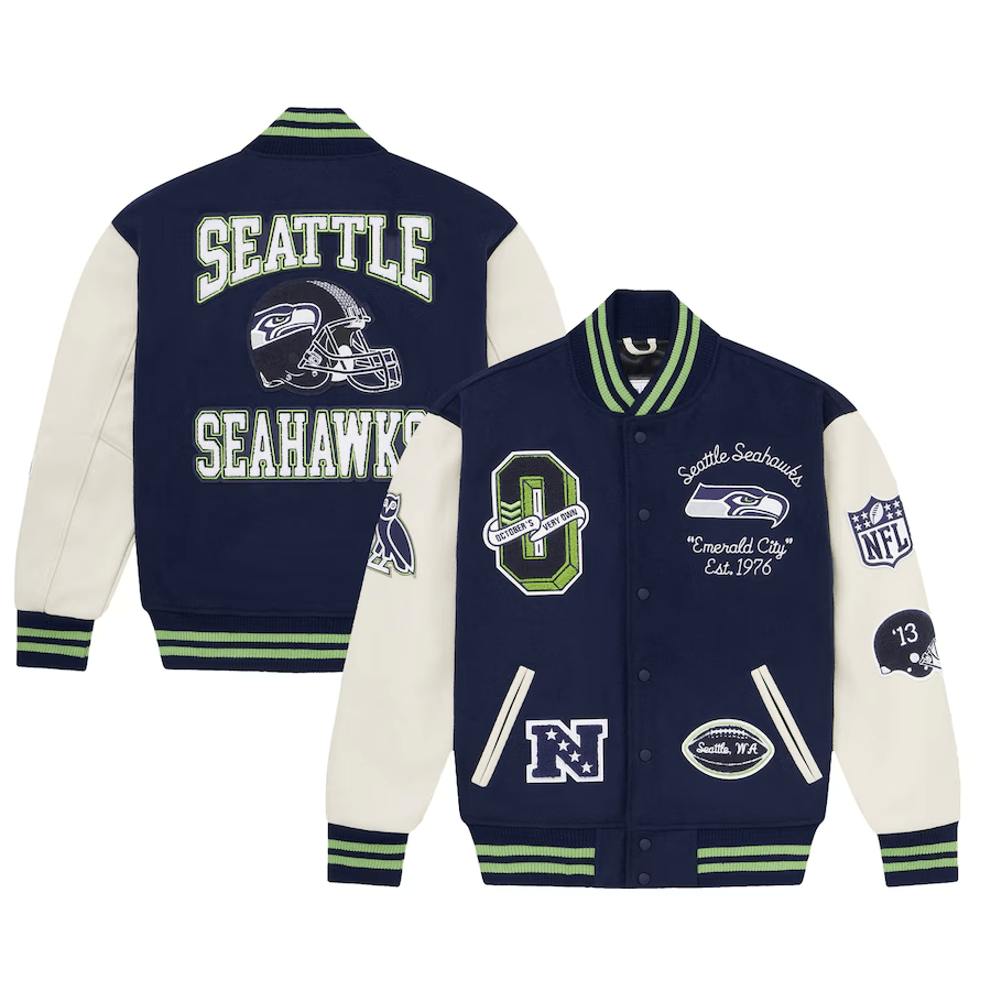 Drake OVO x NFL Seattle Seahawks VARSITY JACKET Size US XL / EU 56 / 4 - 5 Thumbnail