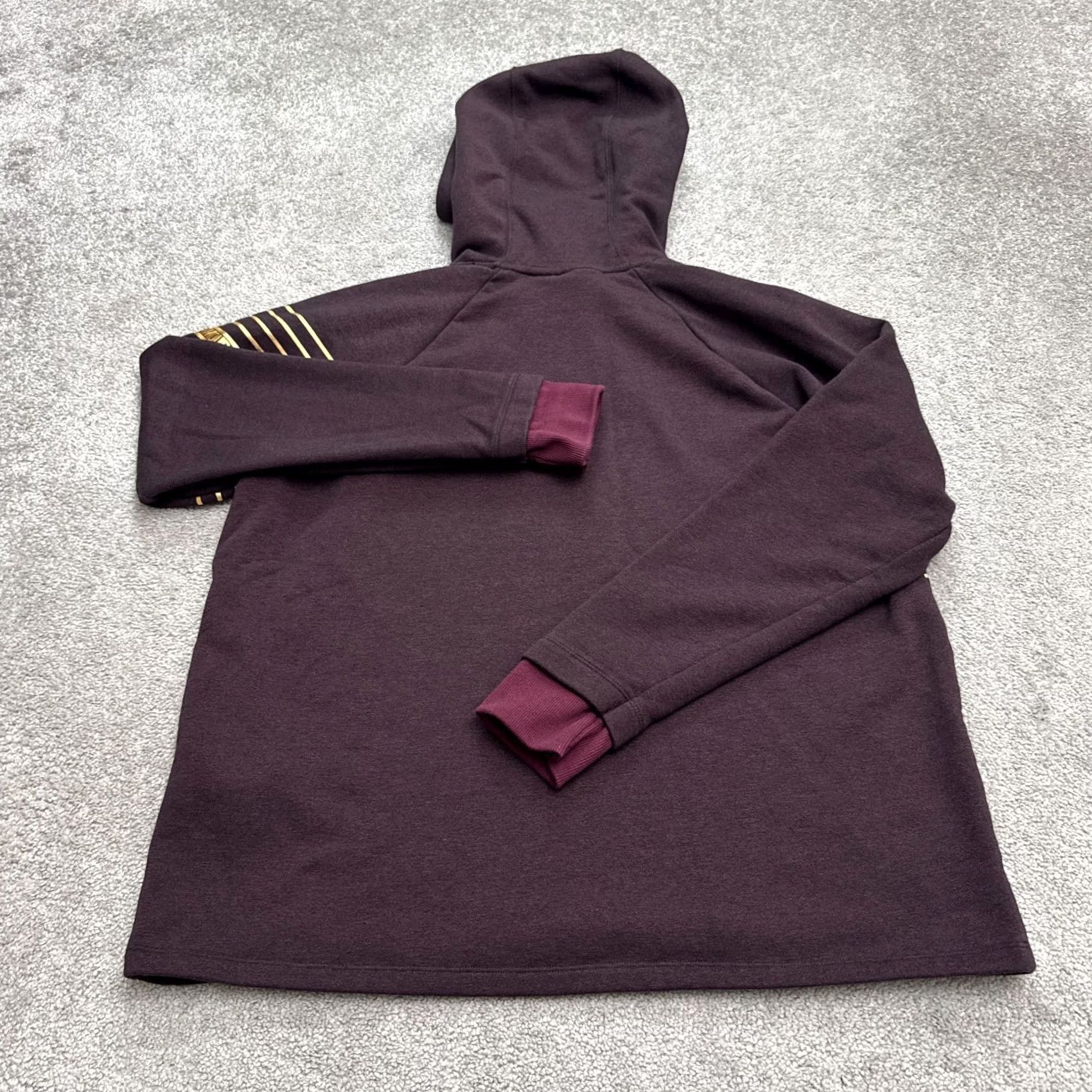 Under Armour Under Armour Threadborne Funnel Neck Hoodie Pullover Womens XL Maroon Red Striped Logo Hooded Sweatshirt Size XL / US 12-14 / IT 48-50 - 2 Thumbnail