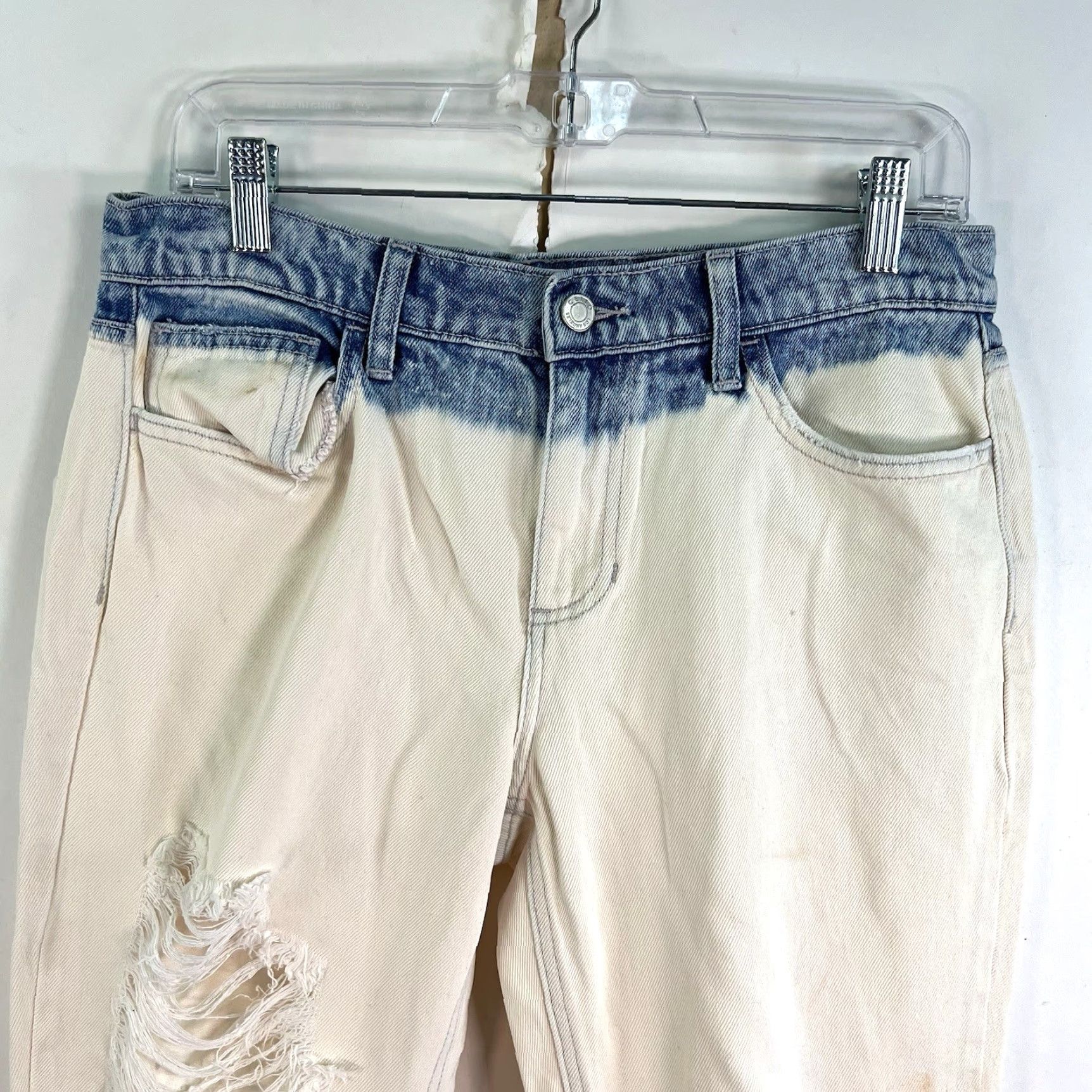 Denime CELLO Slim Boyfriend Distressed Acid Wash Denim Jeans Size 7 32W 26L 90s Womens Size 28" / US 6 / IT 42 - 2 Thumbnail