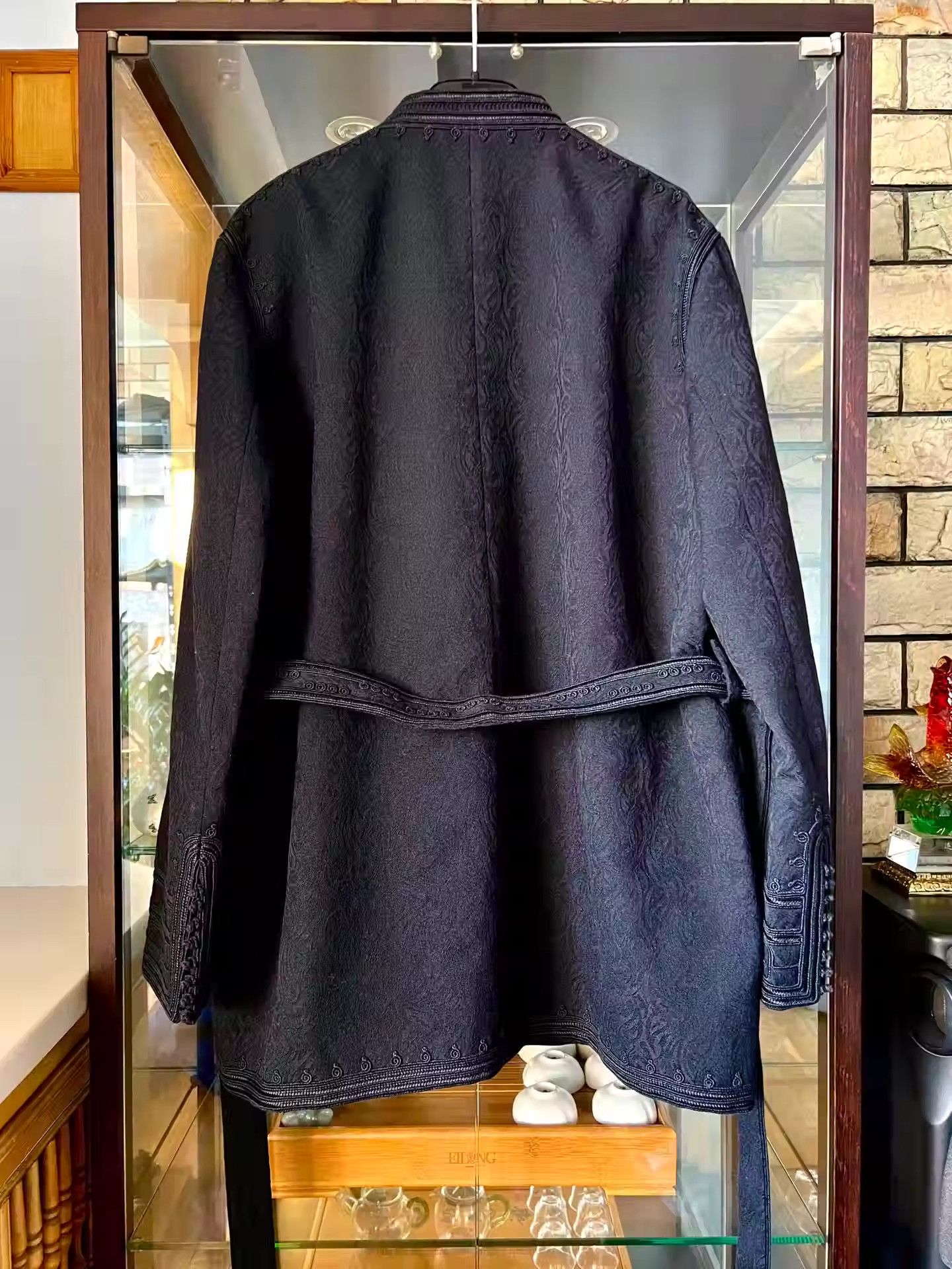 Saint Laurent Paris Saint Laurent Black Henley Collar Sculpted Jacket Size US M / EU 48-50 / 2 - 3 Thumbnail
