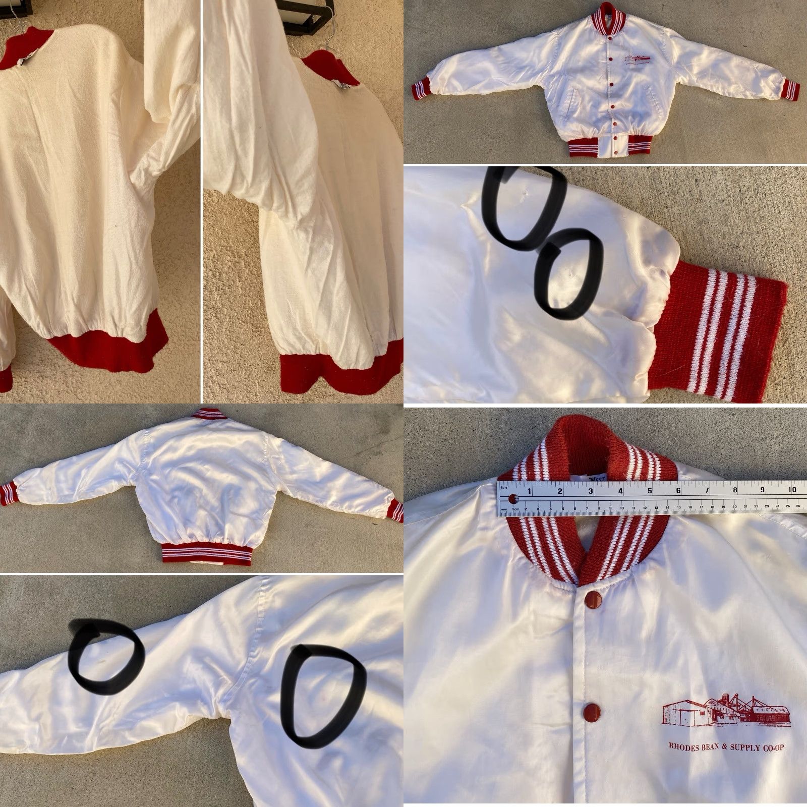 Vintage VINTAGE West Wind Rhodes Bean & Supply Co Op Satin Bomber Jacket M White 80s 70s Mens USA Logo Pockets Lined Size US M / EU 48-50 / 2 - 10 Thumbnail