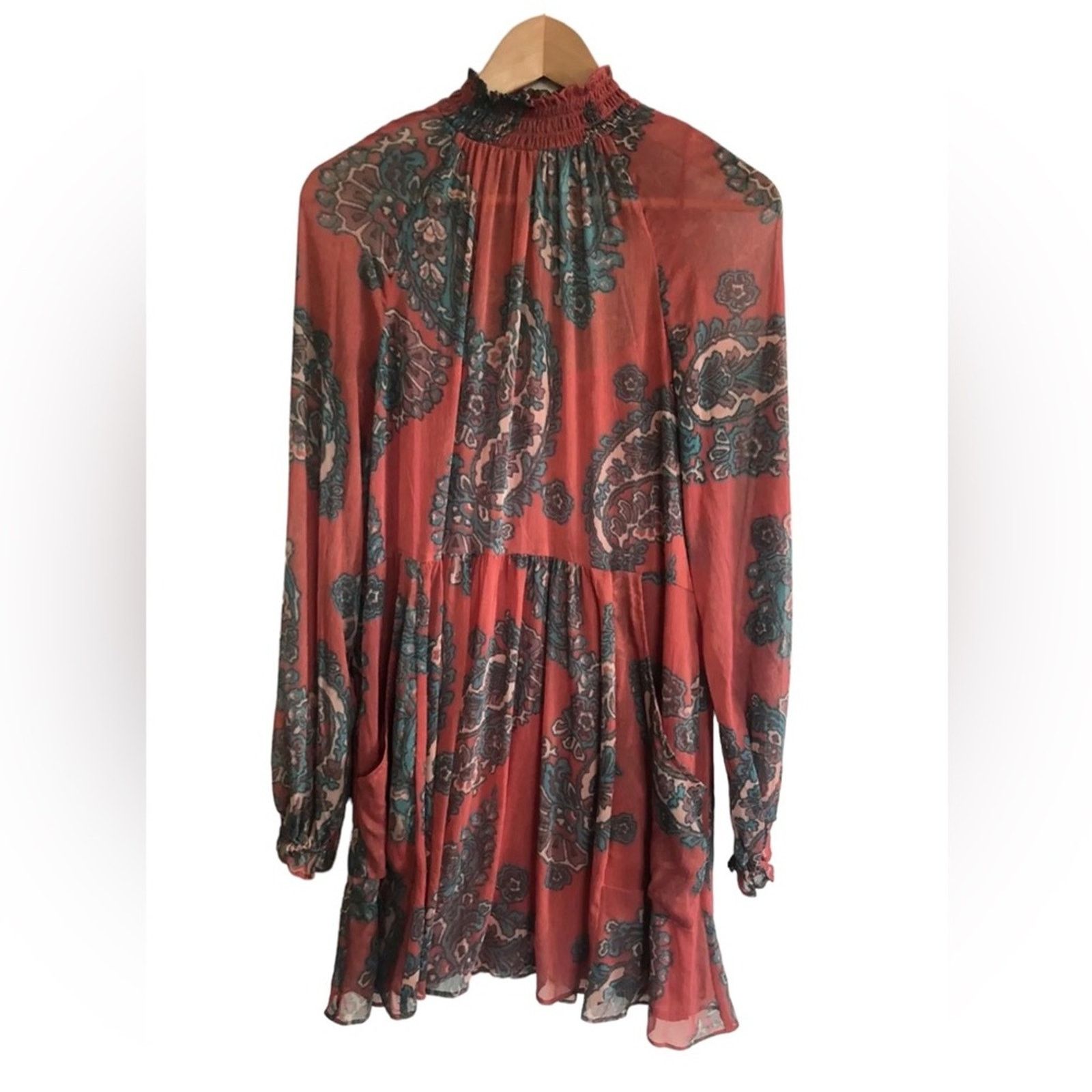 Free People Free People Moonstruck Paisley Mini Shift Dress Size XS / US 0-2 / IT 36-38 - 4 Thumbnail