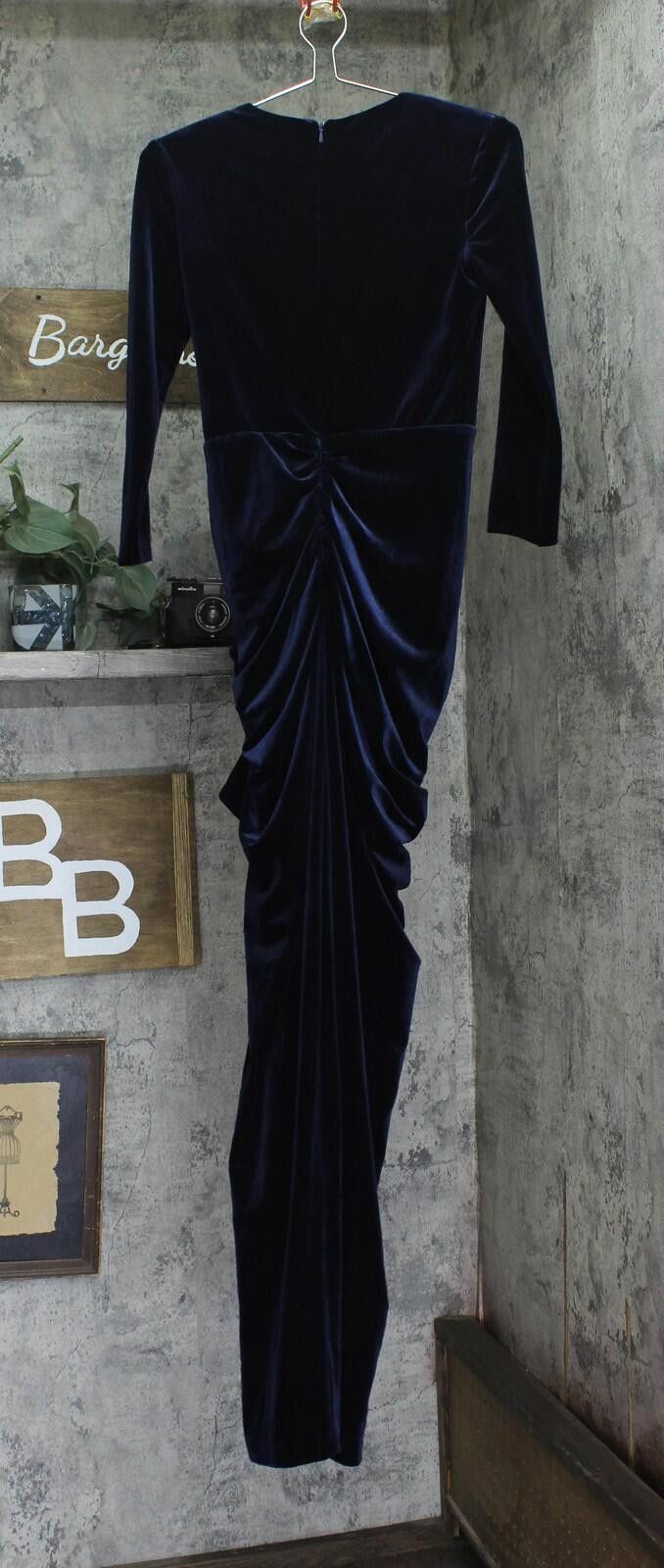 Other Betsy & Adam Velvet Gown With 3/4 Sleeves B264 Navy Blue 4 Size S / US 4 / IT 40 - 2 Thumbnail