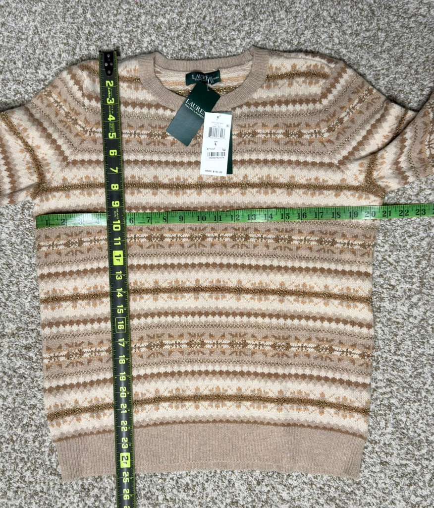 Lauren Ralph Lauren NWT Lauren Ralph Lauren Delyna Fair Isle Wool-Blend Sweater Size L / US 10 / IT 46 - 4 Thumbnail
