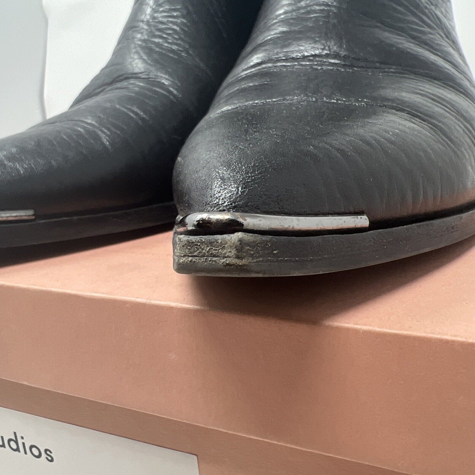 Acne Studios Acne Studios Jensen Boots In Grain Leather Size 39 Black Size US 8 / IT 38 - 3 Thumbnail