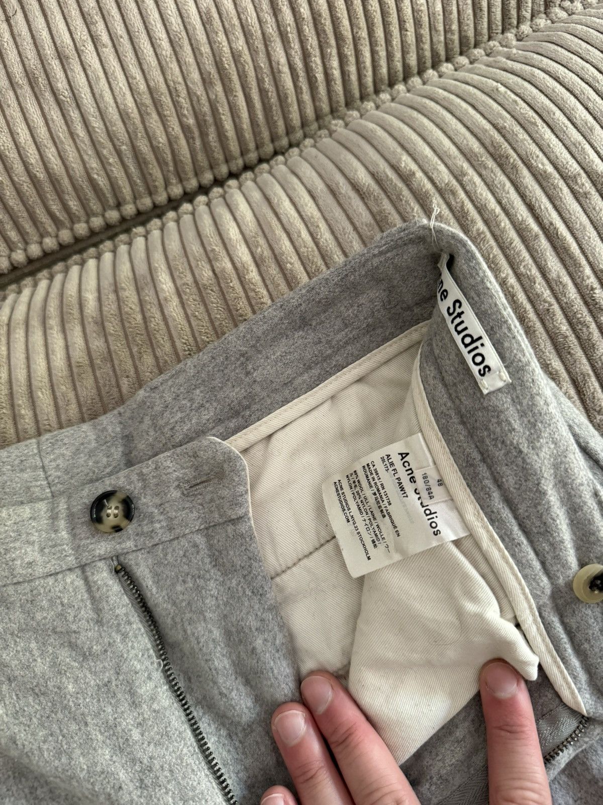 Acne Studios Acne Studios AW17 Alie Grey Flannel Trousers Size US 32 / EU 48 - 8 Thumbnail