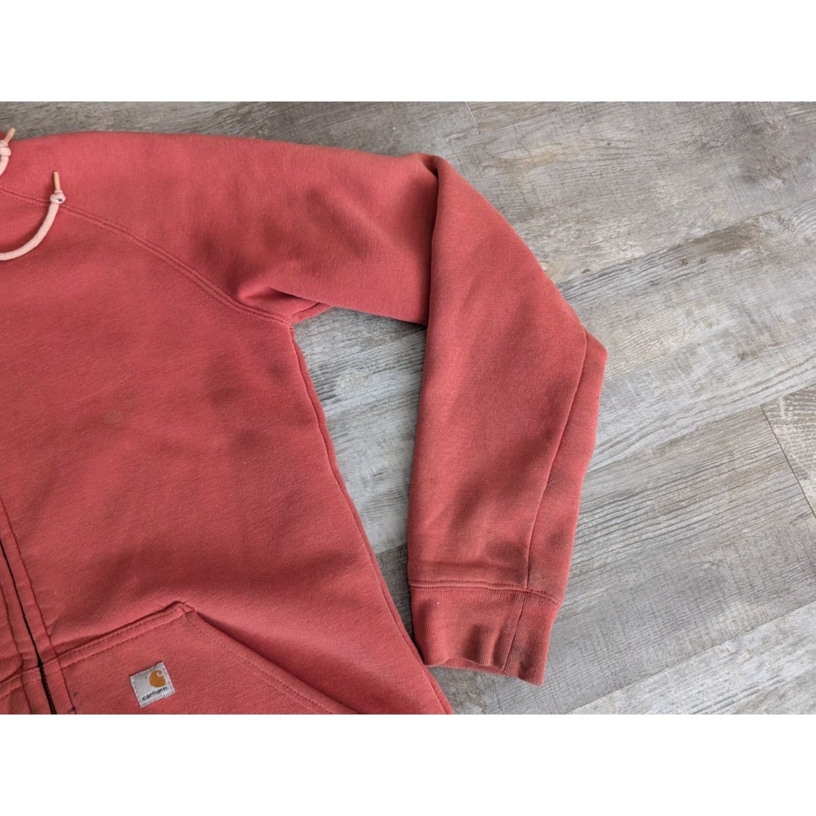 Carhartt VINTAGE Carhartt Hoodie Women's Small Pink Thermal Waffle Knit Full Zip Knit Lined 90s Logo USA Activewear Size S / US 4 / IT 40 - 3 Thumbnail