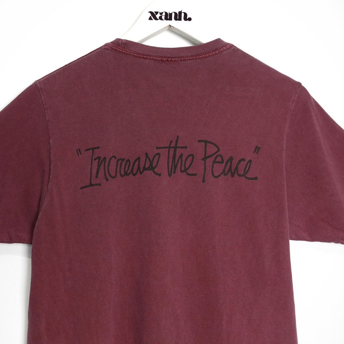 Stussy × Vintage Vintage Burgundy Stüssy "Increase the Peace" Tee Size US XS / EU 42 / 0 - 4 Thumbnail