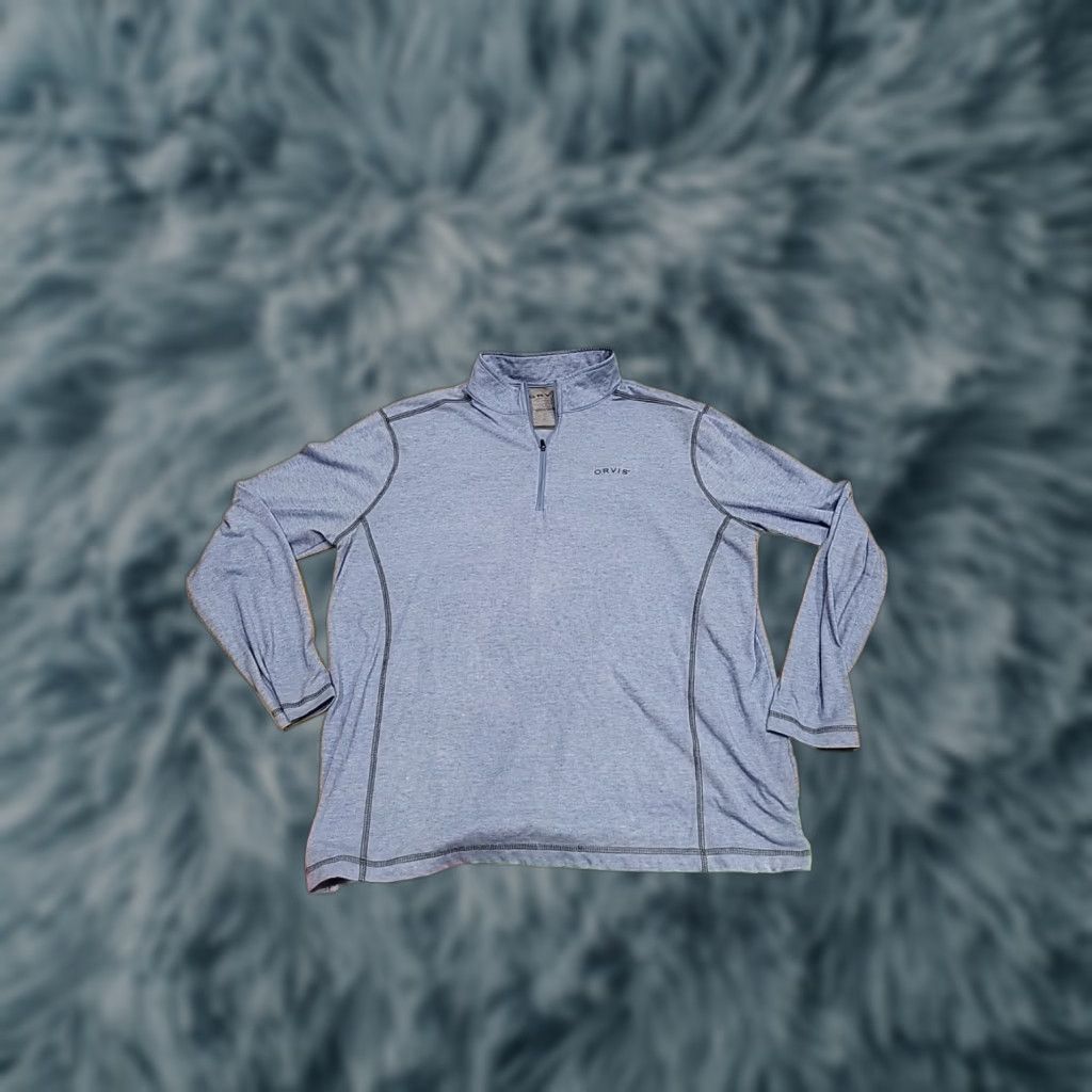 Orvis Orvis Sweatshirt Pullover L 1/4 Zip Blue Mens Regular Size 44" Chest Size US L / EU 52-54 / 3 - 1 Thumbnail