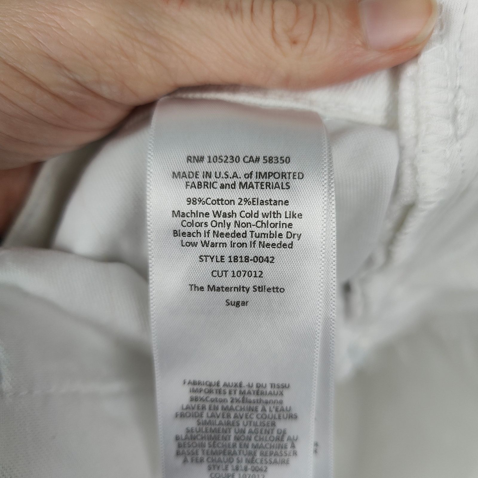 Other Hatch x Current Elliott Maternity Stiletto Jeans 29 White Size 29" - 9 Thumbnail