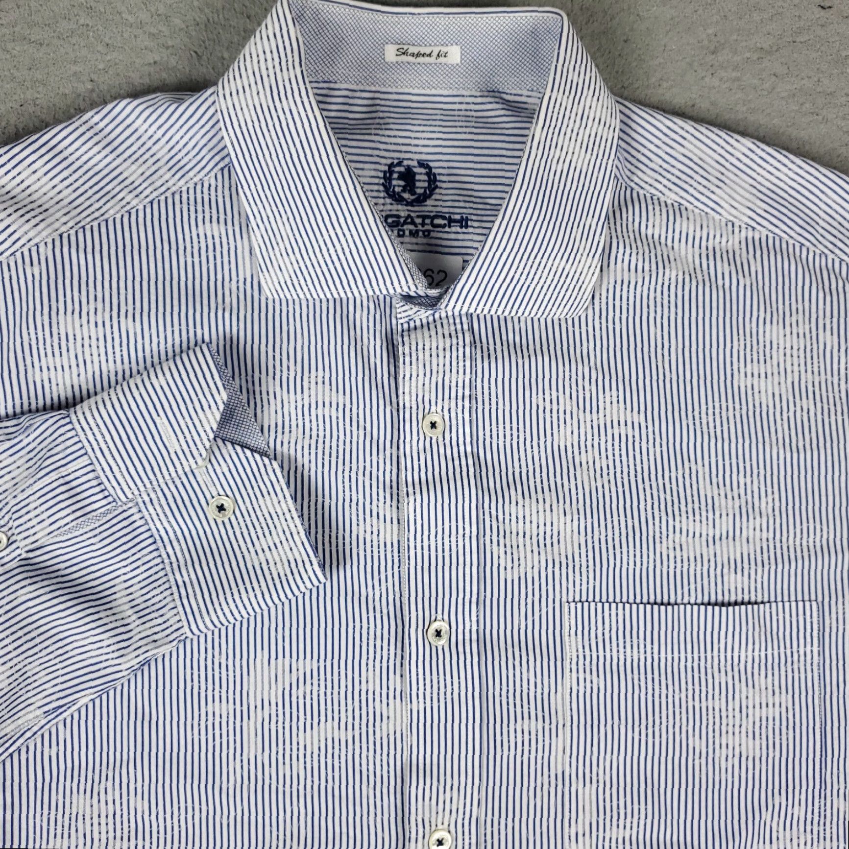 BUGATCHI Bugatchi Shirt Mens XL Blue Striped Floral Shaped Fit Button Up Long Sleeve Size US XL / EU 56 / 4 - 2 Thumbnail