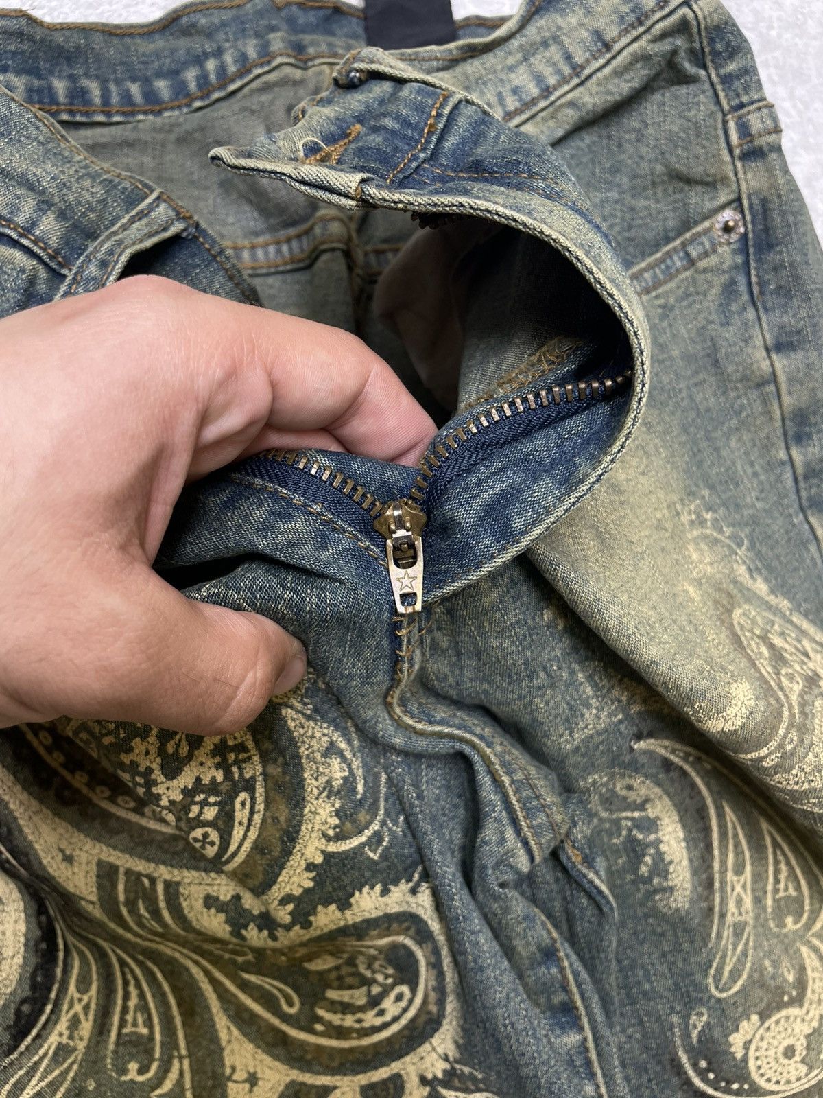 Affliction × If Six Was Nine × Le Grande Bleu (L.G.B.) Flare Ifsixwasnine Vibe Jeans LGB Cut Washed Rockstar Size US 31 - 14 Thumbnail