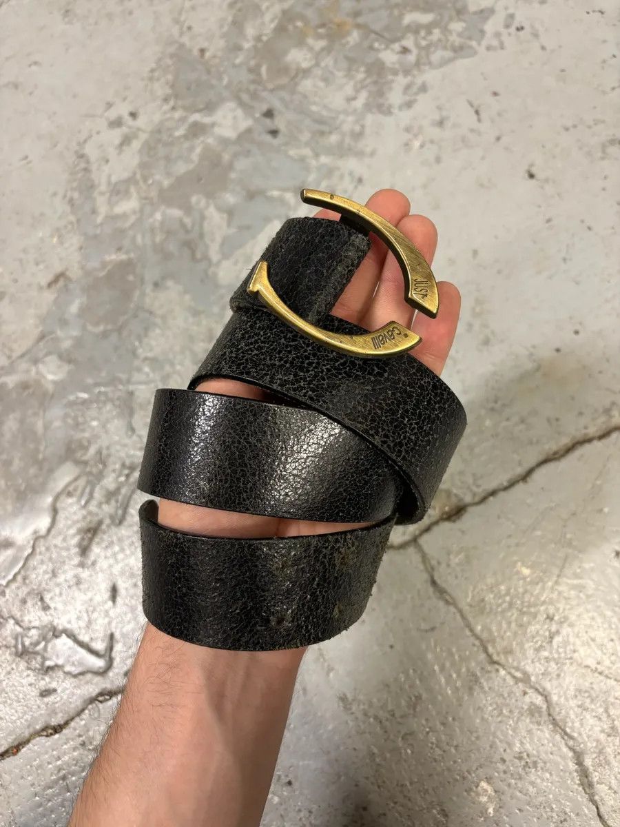 Just Cavalli 2000s Cavalli Black Cracked Leather Belt Size ONE SIZE - 9 Thumbnail