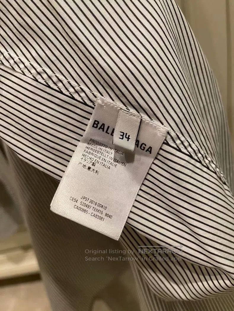 Balenciaga Balenciaga Striped Ribbon Tie Loose Ladies Shirt Size XXS / US 00 / IT 34 - 4 Thumbnail