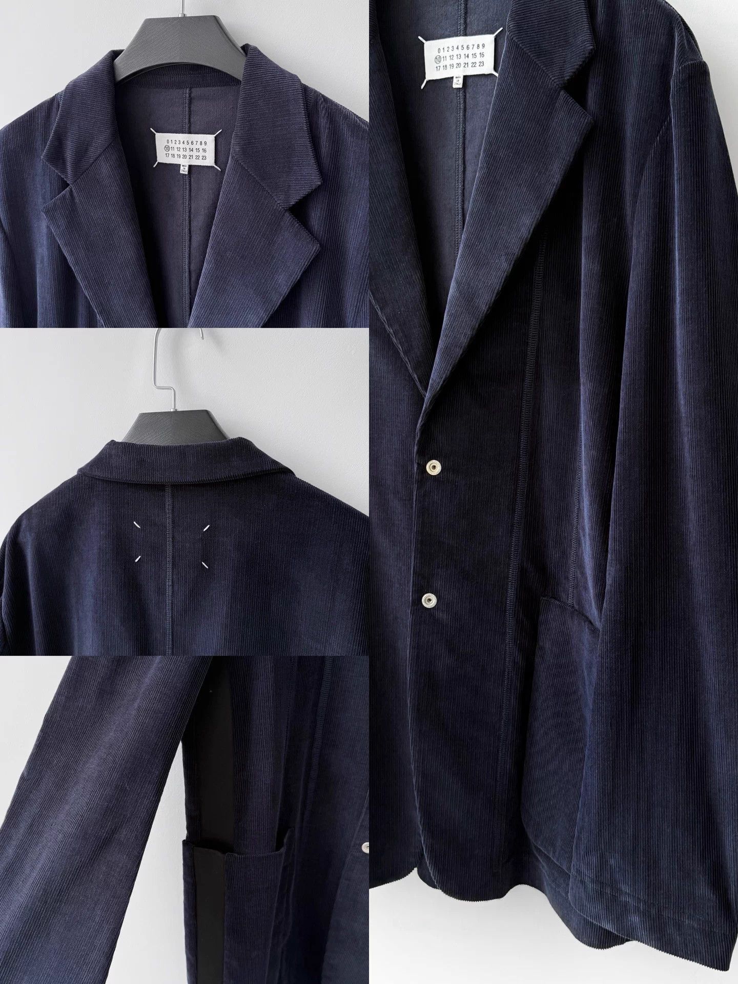Maison Margiela Maison Margiela A/W19 Corduroy Topstitched Blazer Navy Size US M / EU 48-50 / 2 - 3 Thumbnail
