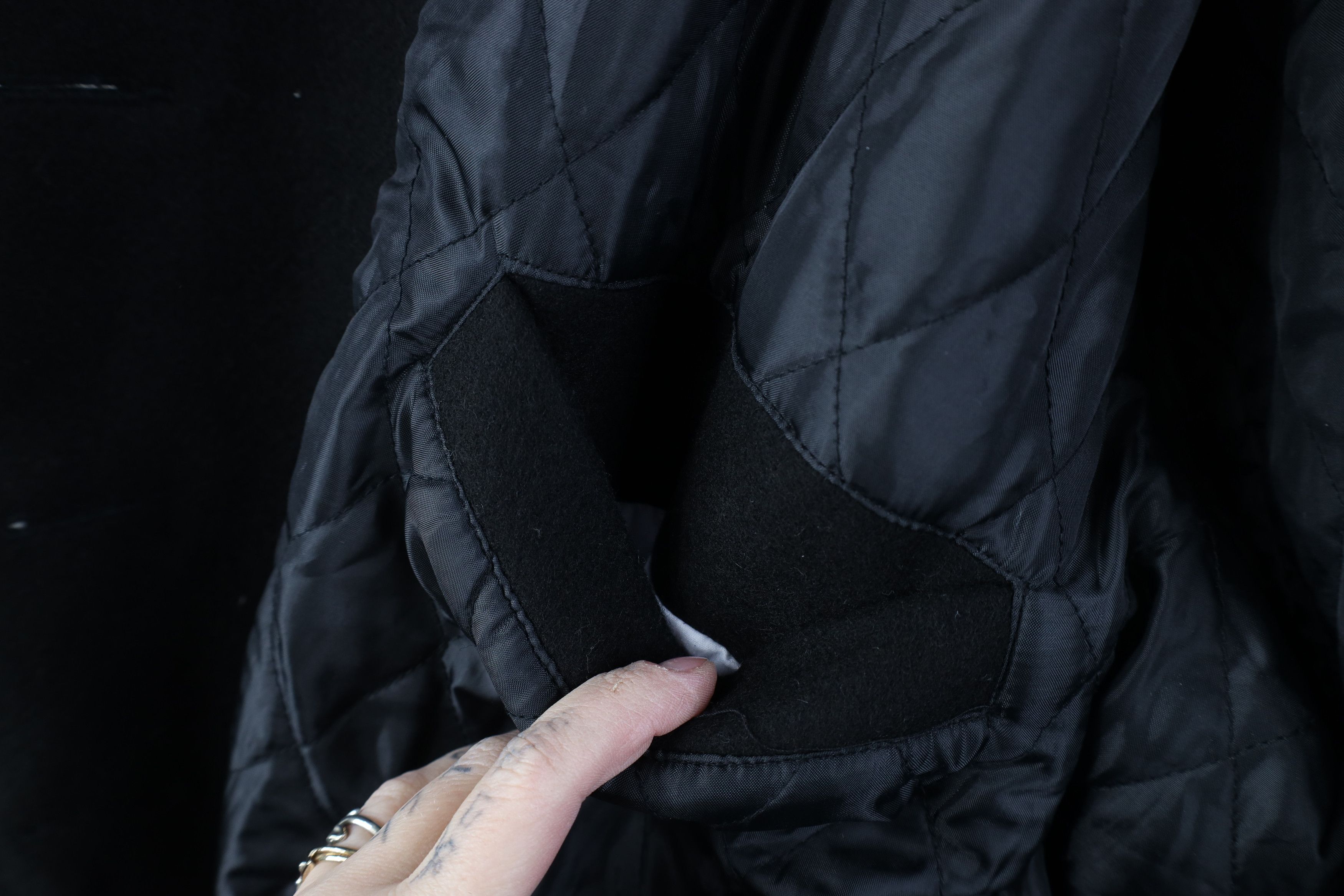 Vintage Deadstock Vintage 90s Y2K Wool Naval Peacoat Jacket Black Size US L / EU 52-54 / 3 - 11 Thumbnail