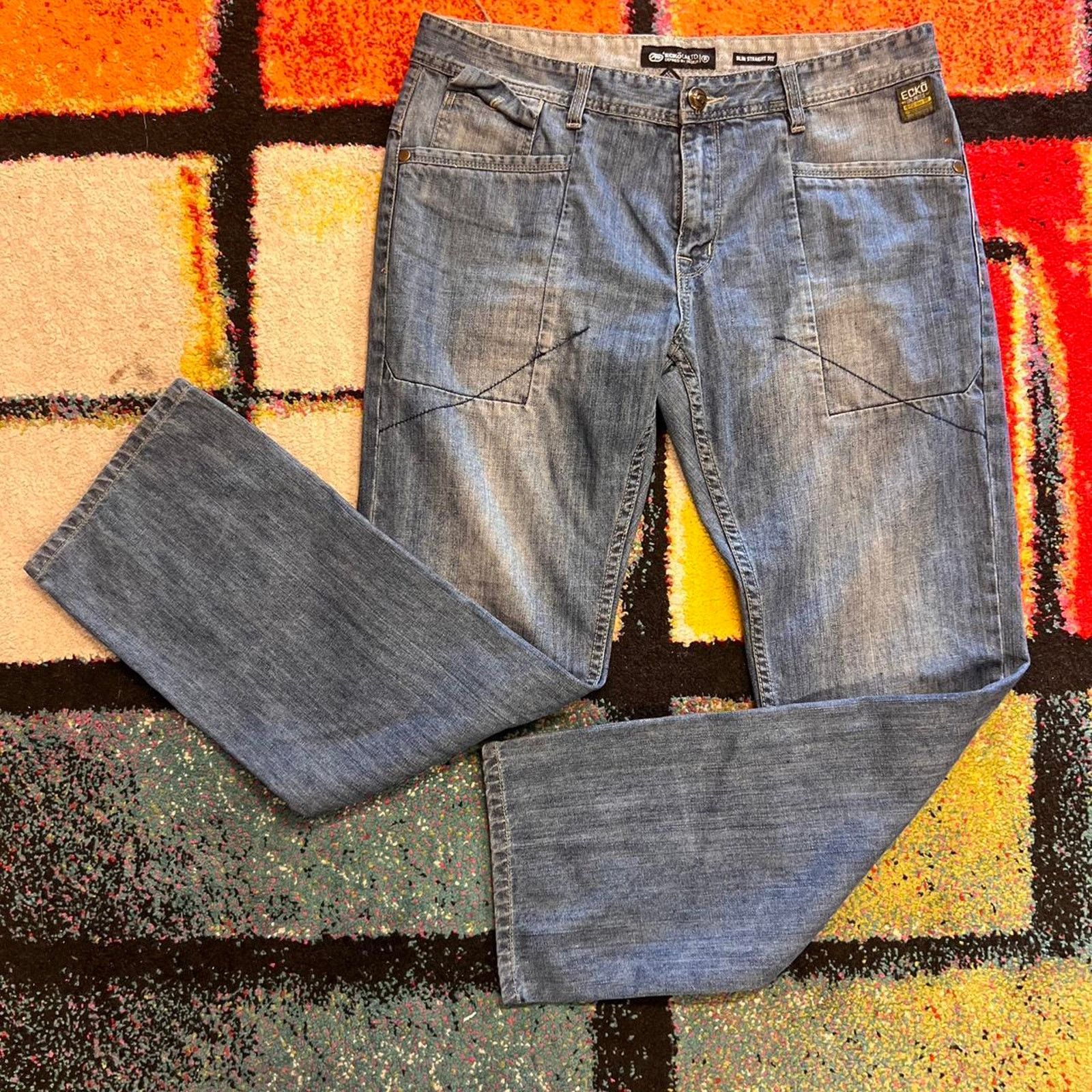 Ecko Unltd. Ecko Unlimited Y2K Slim Straight Utility Sz36 Washed Denim Size US 38 / EU 54 - 2 Thumbnail