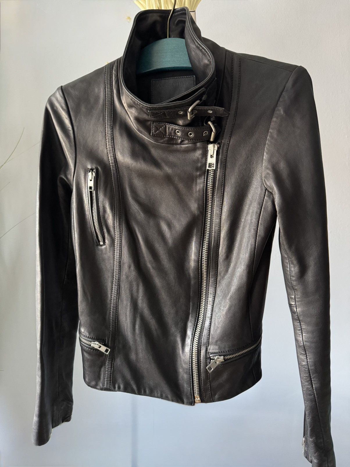 Allsaints ALLSAINTS Leather Bales Moto Biker Jacket UK 8 / US 4 Size S / US 4 / IT 40 - 8 Thumbnail