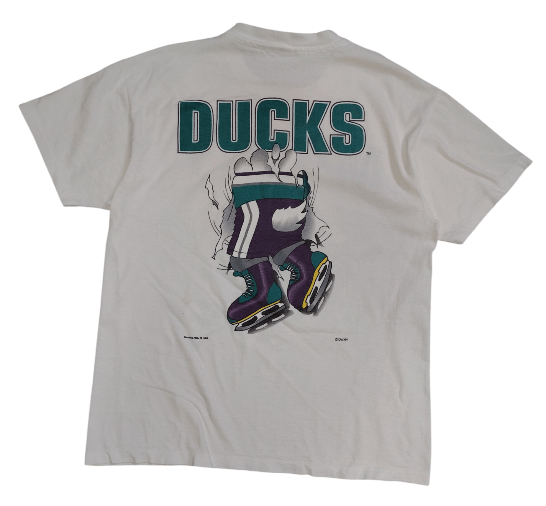 NHL Vintage Disney Mighty Ducks NHL Mirror Print Nutmeg t shirt Size US XL / EU 56 / 4 - 2 Thumbnail