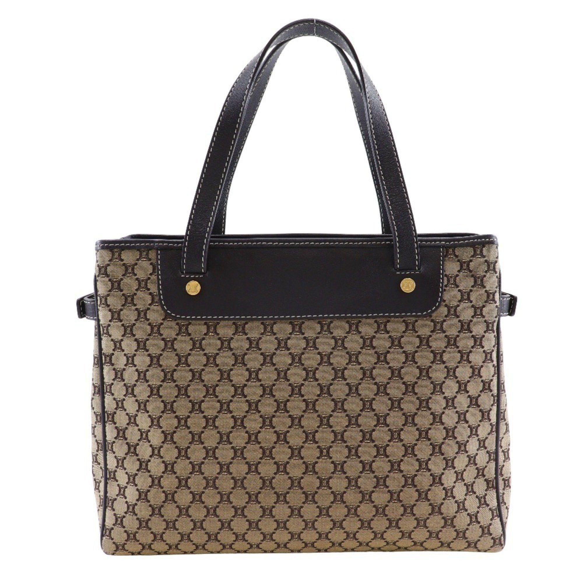 Celine CELINE Macadam Handbag Canvas x Calf Brown A5 Women's Size ONE SIZE - 1 Thumbnail