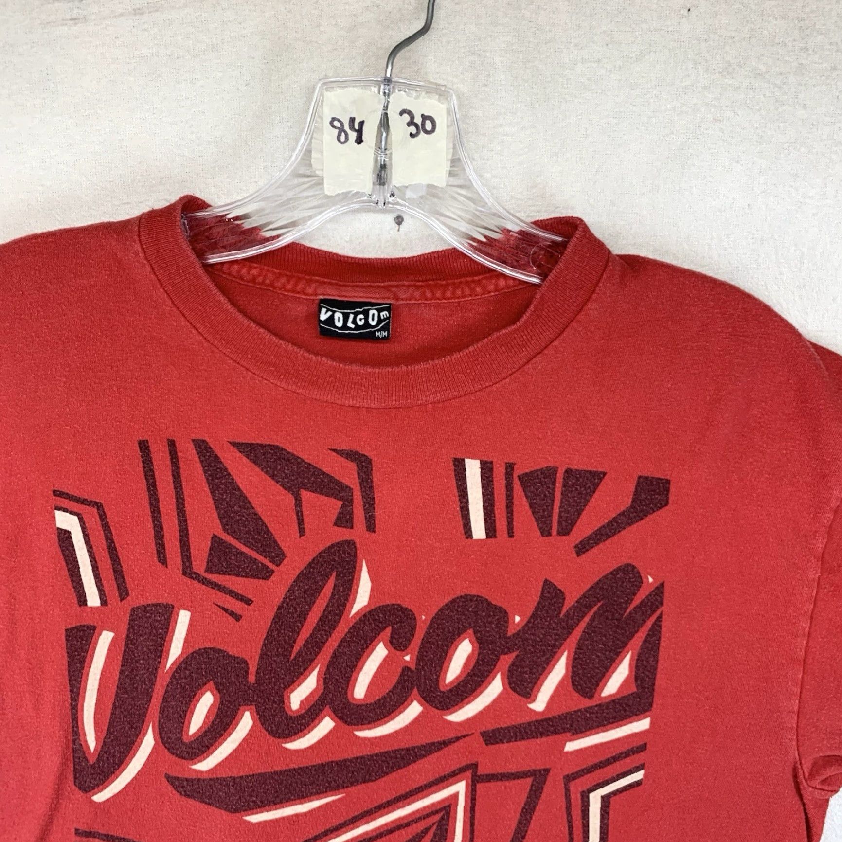 Volcom Volcom Classic Stone Logo Y2K Graphic T-Shirt Men's Medium Red Slim Fit Size US M / EU 48-50 / 2 - 6 Thumbnail