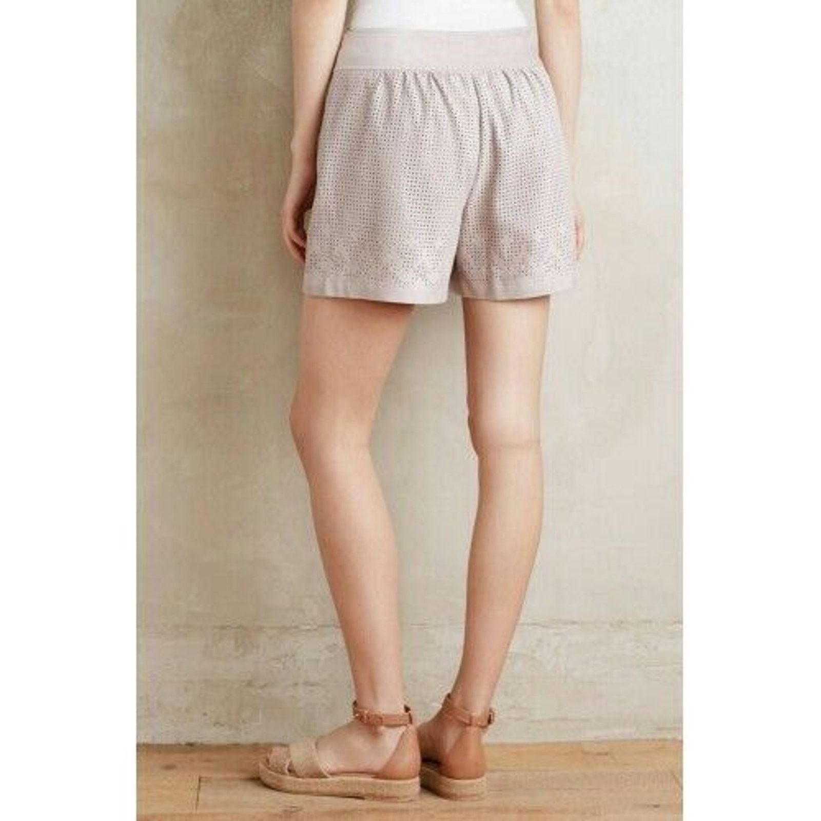 Anthropologie New Anthropologie Vegan Suede Cutwork Shorts by Elevenses Size 28" / US 6 / IT 42 - 3 Thumbnail