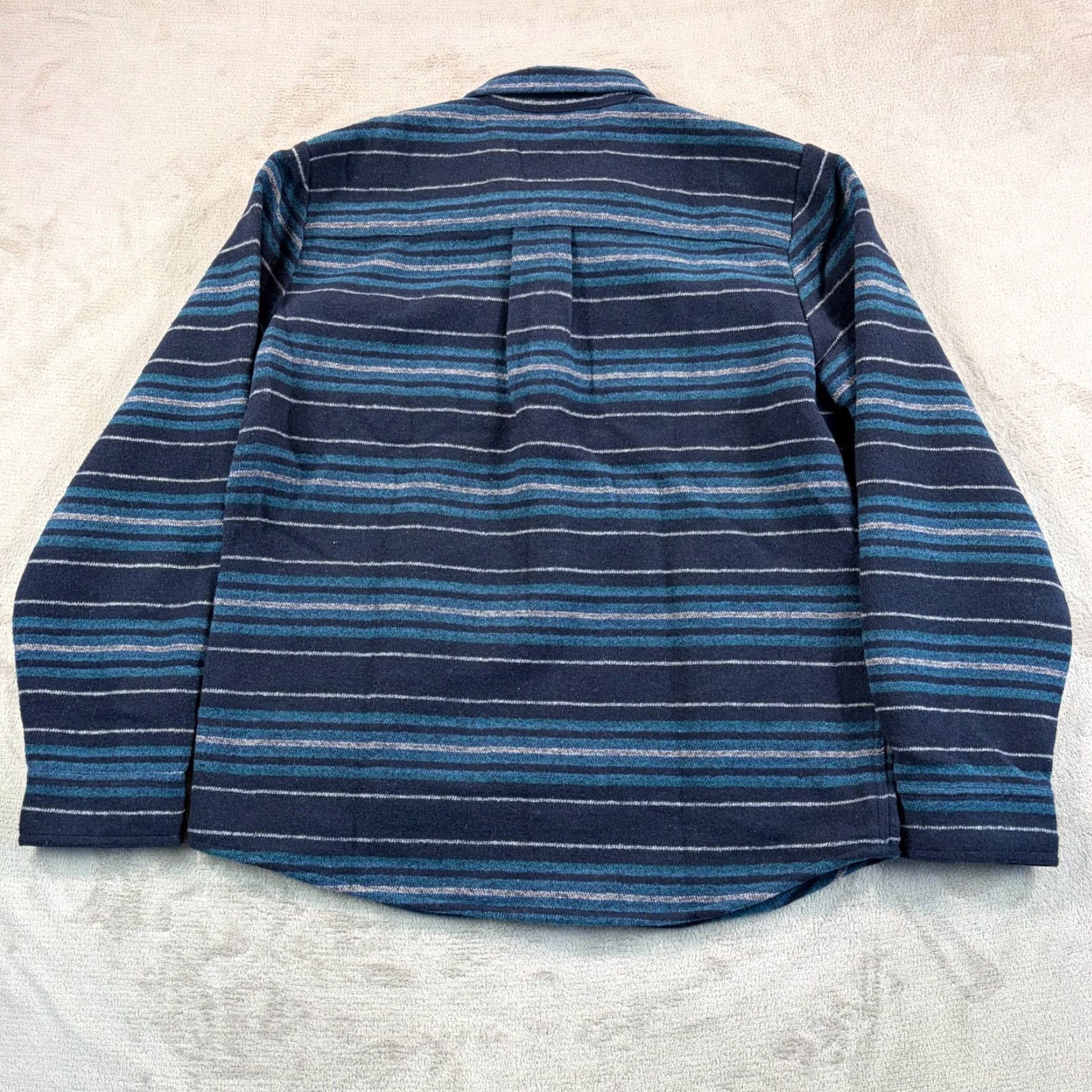 Marine Layer Marine Layer Striped Snap Shacket in Dark Navy Baja Men XL GorpCore NWT Size US XL / EU 56 / 4 - 6 Thumbnail