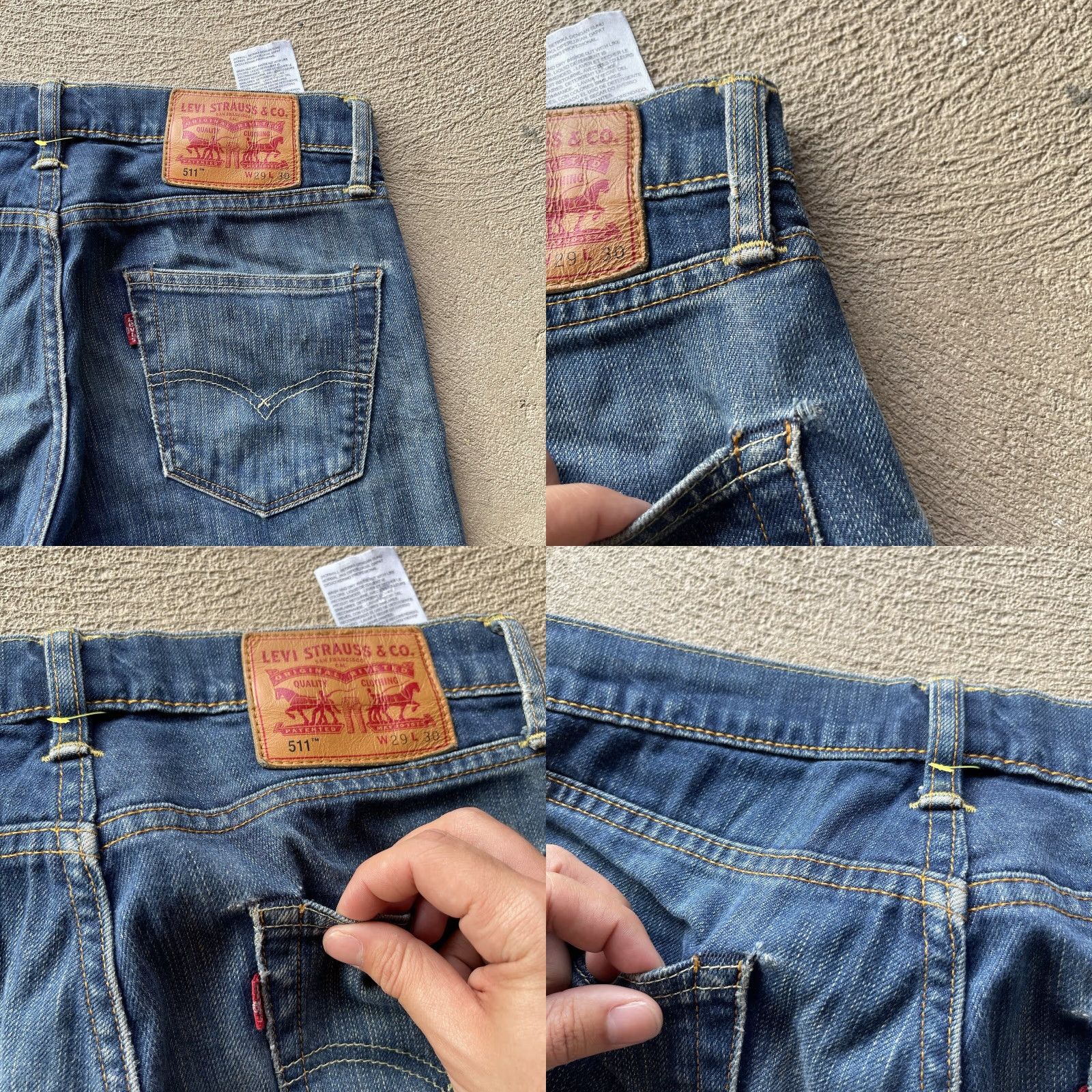 Levi's Levi's 511 Slim Straight Jeans - Denim - Blue - 29x27 - Regular - Men Size US 29 - 8 Thumbnail