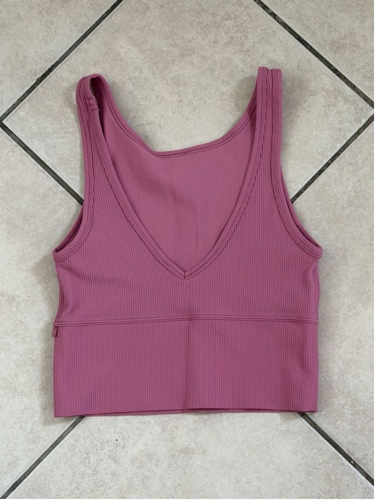 Lululemon LULULEMON POWER PIVOT TANK TOP RIB PINK SIZE 2 PTP 11.5” Size XS / US 0-2 / IT 36-38 - 4 Thumbnail
