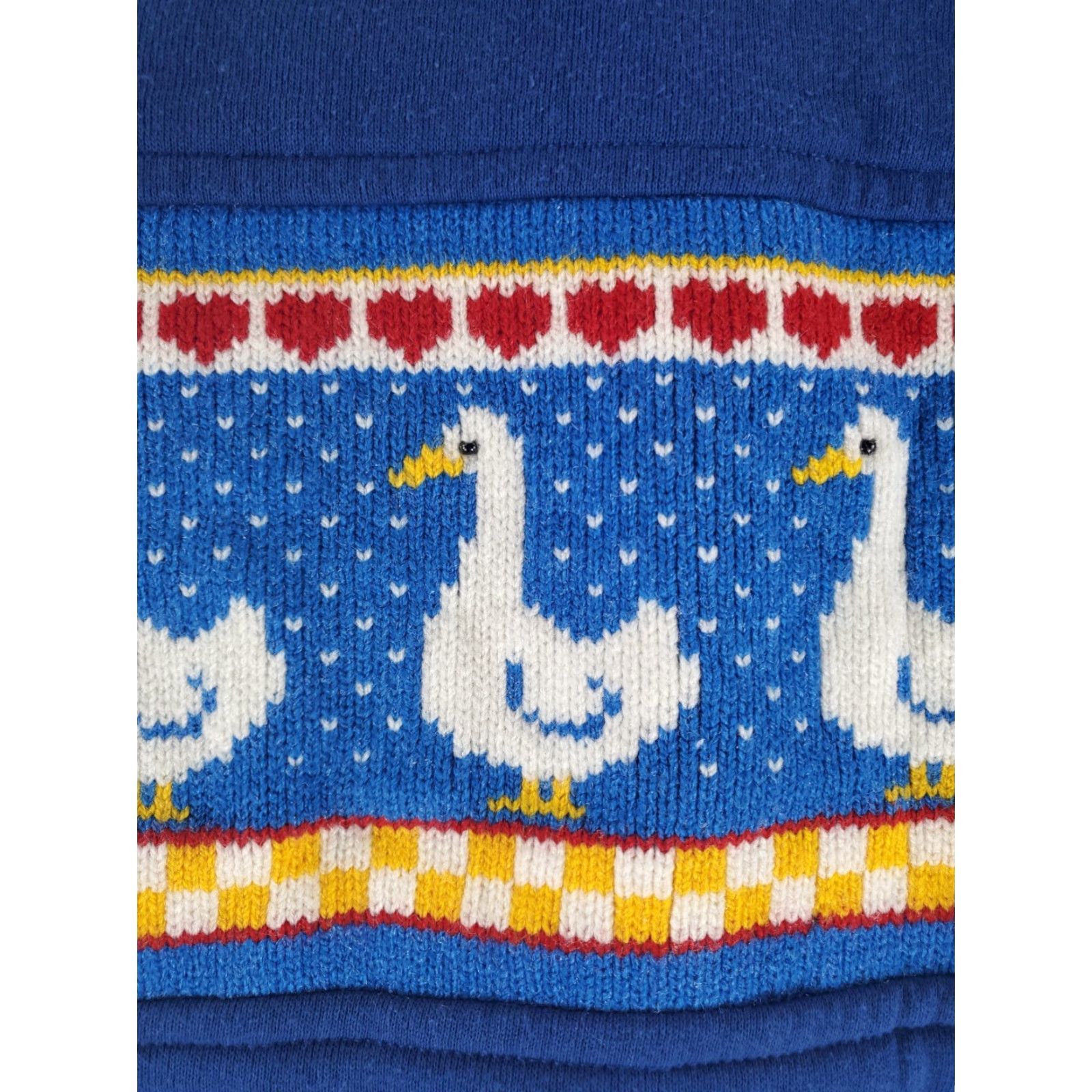 Jerzees VINTAGE Jerzees Sweatshirt 90s Modified Knit Ducks Collar Blue Long Sleeve Mens 44 Size US XXL / EU 58 / 5 - 2 Thumbnail
