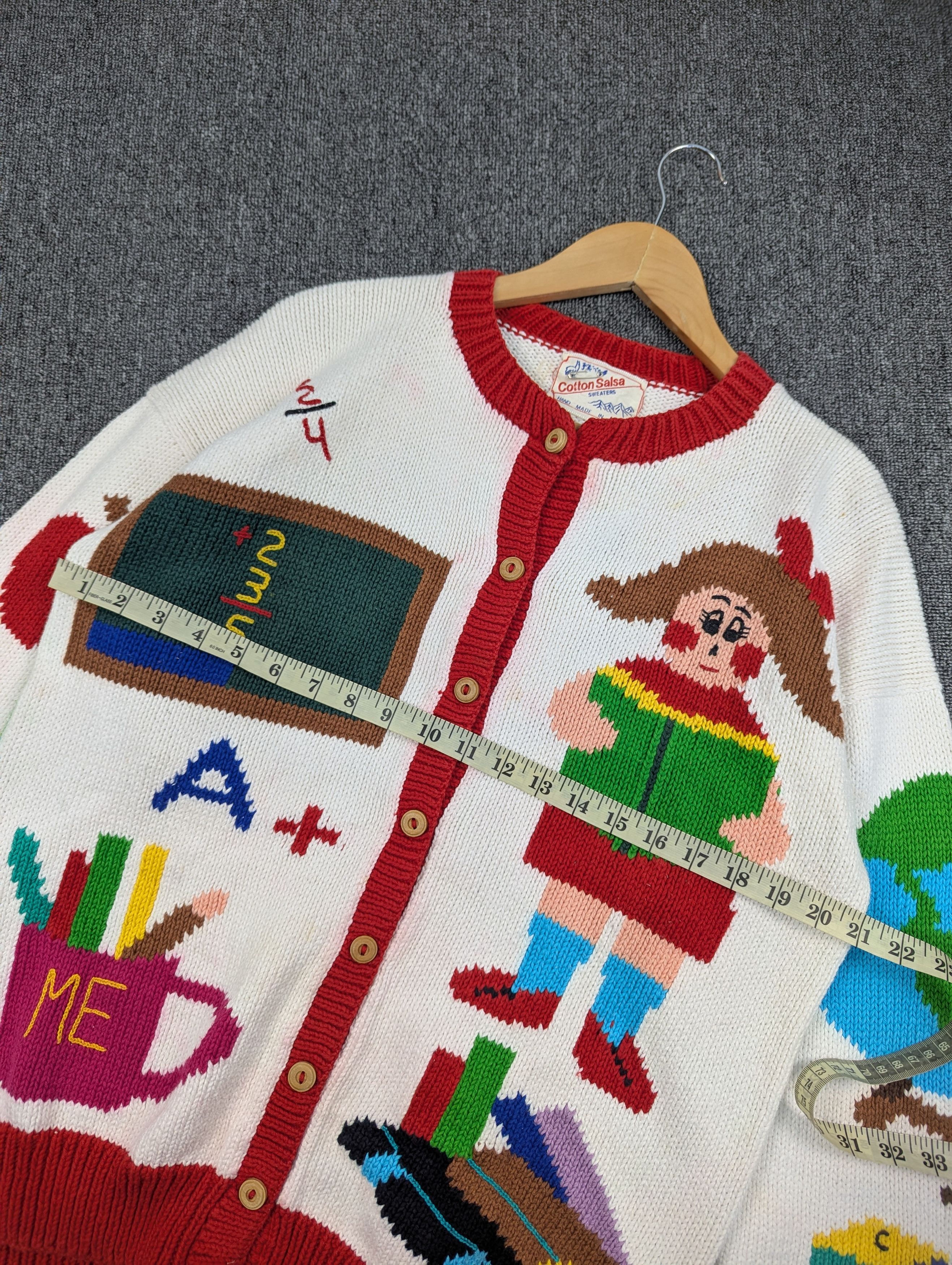 Vintage Vintage Cotton Salsa Cable Knit Art Of School Cardigan Size M / US 6-8 / IT 42-44 - 17 Thumbnail