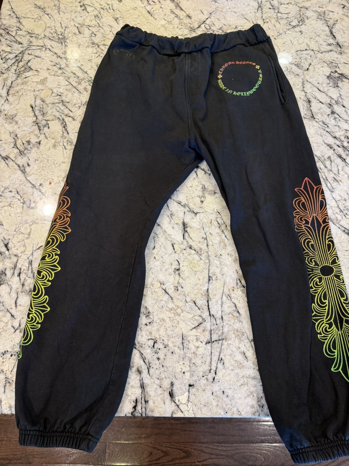 Chrome Hearts Large Scroll Logo Sweatpants Black Gradient