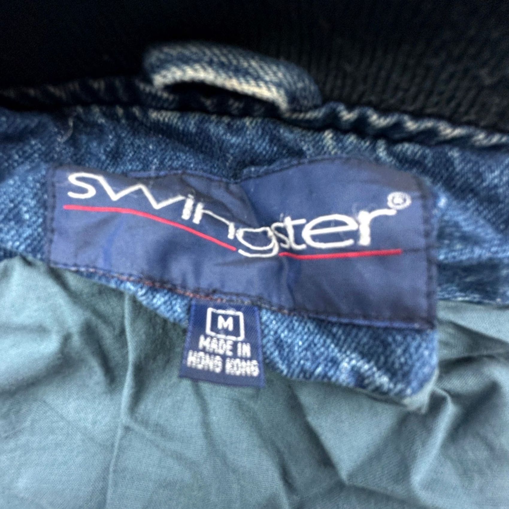 Denime VINTAGE Swingster Corvette Logo Denim Jacket Mens Medium Blue Size US 31 - 2 Thumbnail