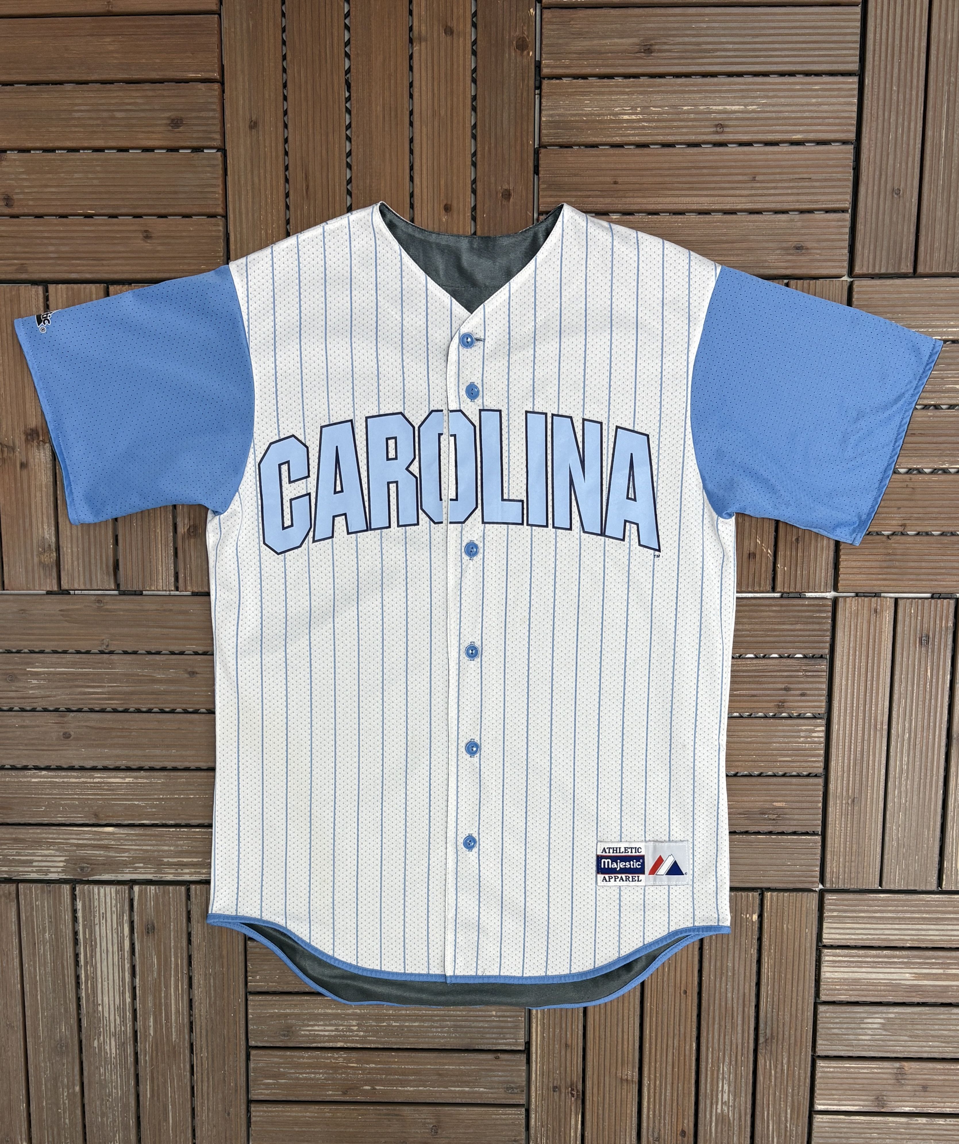Majestic × Vintage North Carolina Tar Heels Vintage Reversible Baseball Jersey Size US L / EU 52-54 / 3 - 1 Thumbnail